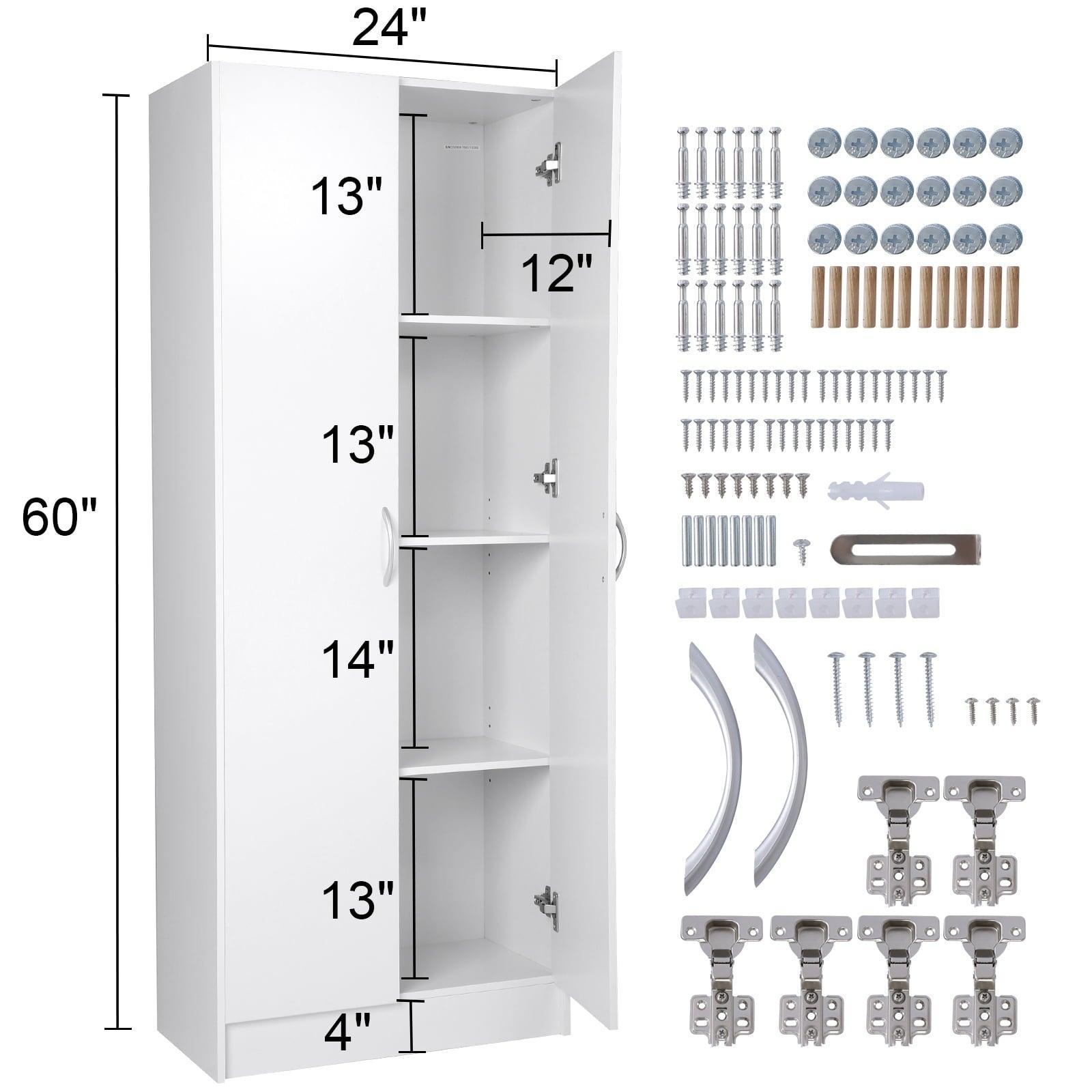 SKYSHALO Kitchen Pantry Cabinet with Doors & Adjustable Shelves – 24