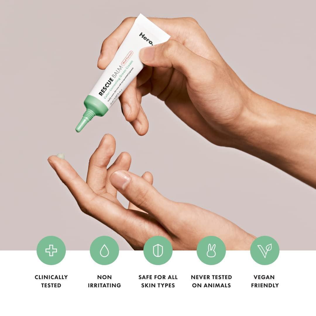 Hero Cosmetics Rescue Balm +Red Correct – Post-Blemish Recovery Cream for Blemish-Prone Skin, 15ml - ClubOn