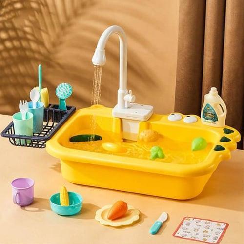 Pretend Play Electric Dishwasher Set – Sink & Tableware Toy - ClubOn