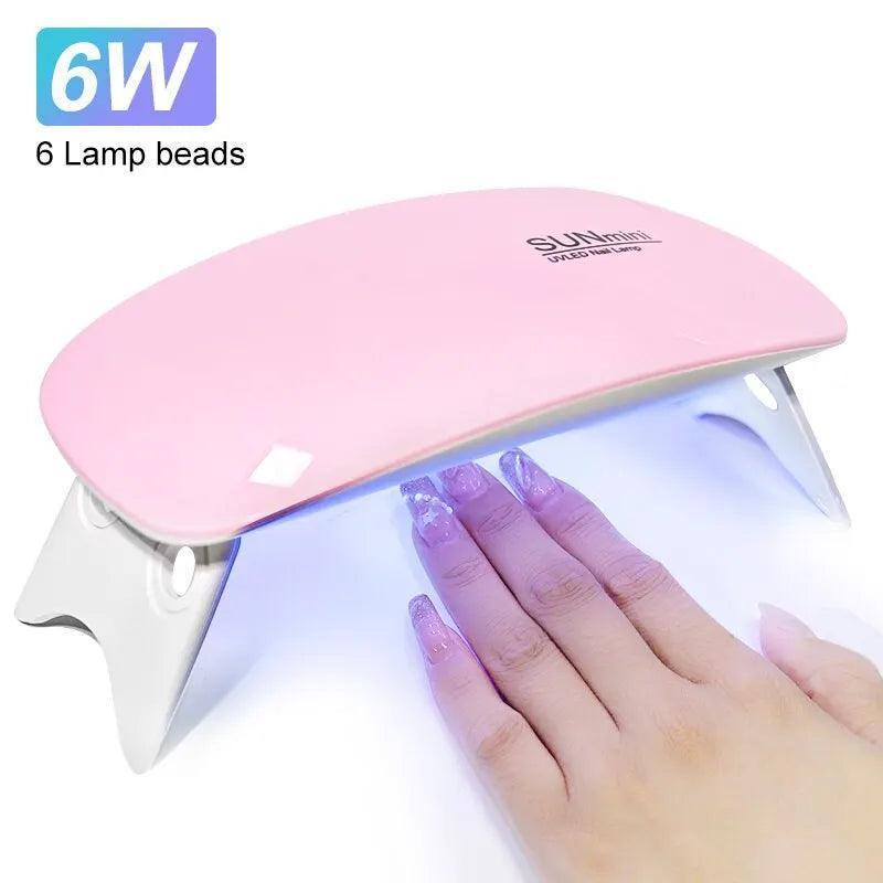 6W Mini Nail Dryer Machine - Portable UV Manicure Lamp - ClubOn