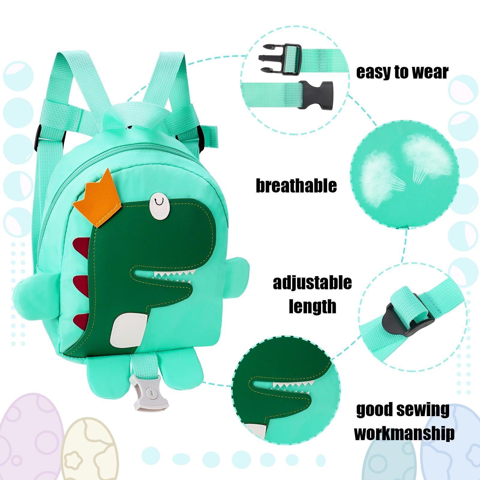 sixwipe Backpack Leash for Toddlers + Anti-Lost Wrist Link, Dinosaur Kids Backpack Harness with Leash for 1-5 Years Old Boys and Girls (Dinosaur) - ClubOn