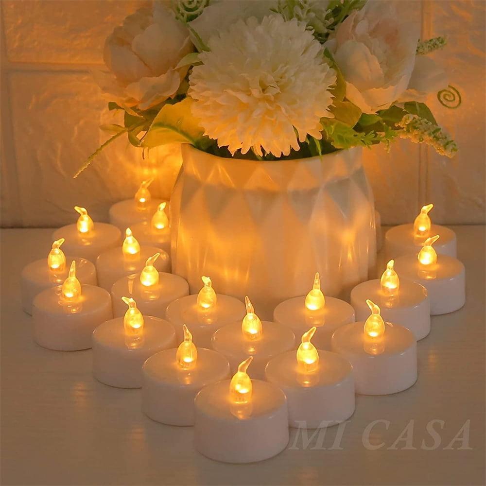 24PCS LED Flameless Candles – Realistic Flickering Battery Operated Tea Light Votives with Remote, Warm White, for Christmas, Weddings & Celebrations - ClubOn