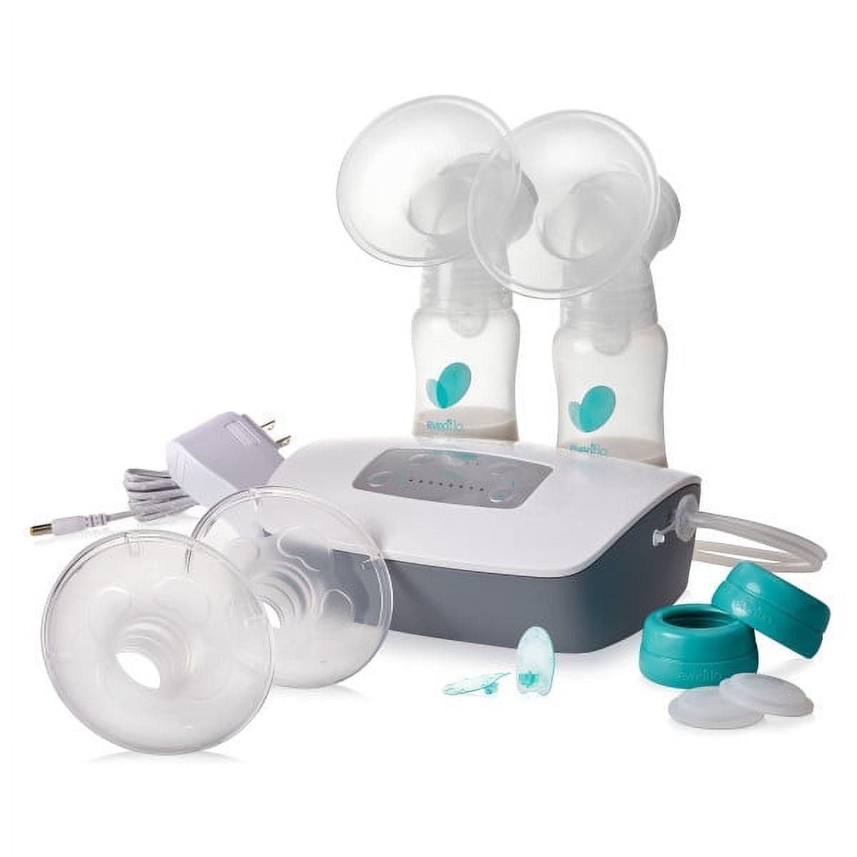 Evenflo Advanced Double Electric Breast Pump with Breastshields & Milk Storage Bottles, Clear - ClubOn