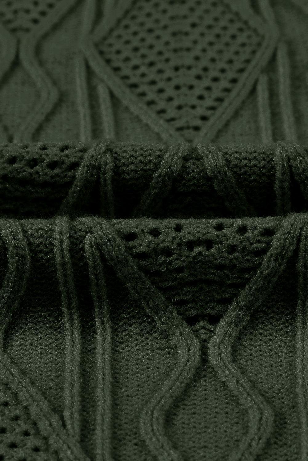 Plus Size Cable-Knit Button Up Sweater - ClubOn