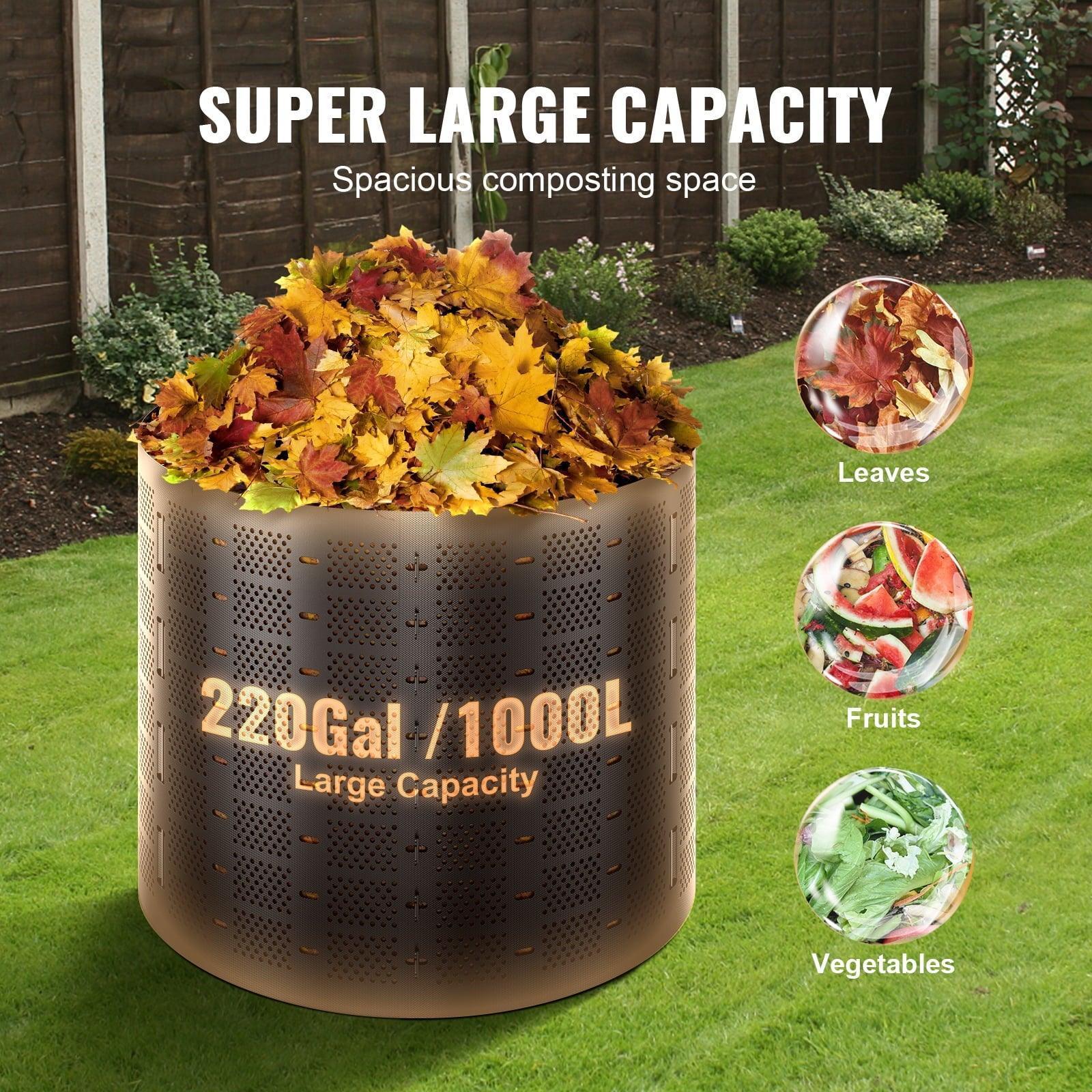 SKYSHALO Garden Compost Bin 220 Gal/1000 L – Easy Setup Outdoor Compost Bin - ClubOn