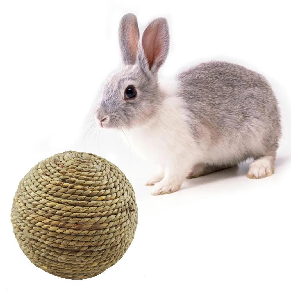 Natural Grass Ball Chew Toy for Small Pets - ClubOn
