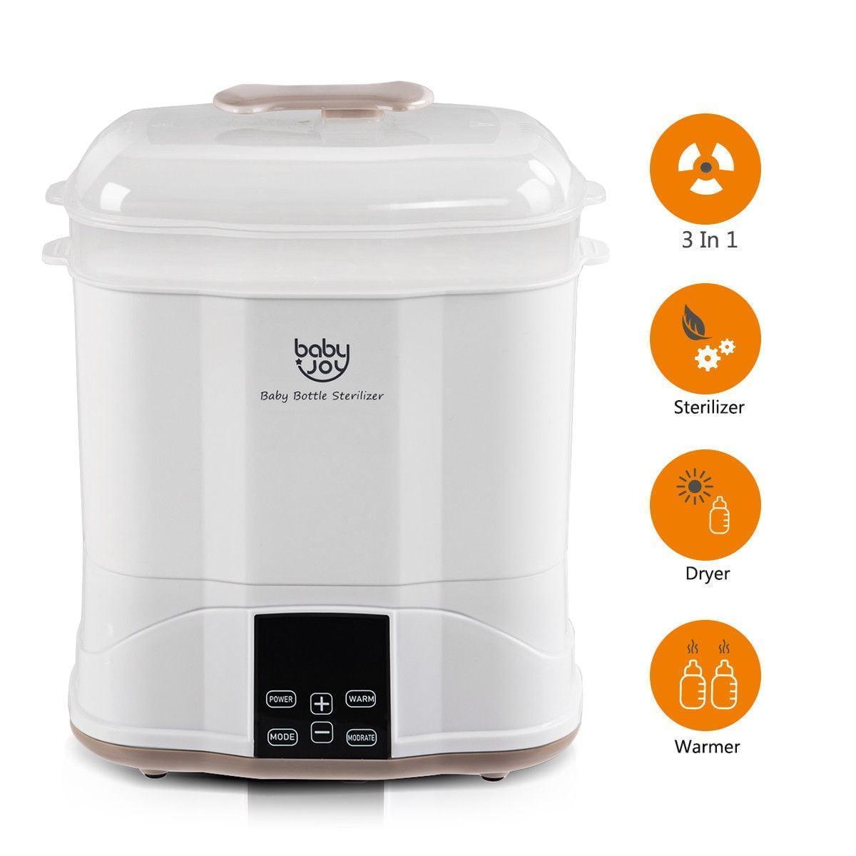 Costway Baby Bottle Electric Steam Sterilizer & Dryer, Milk Warmer with LED Monitor, White - ClubOn