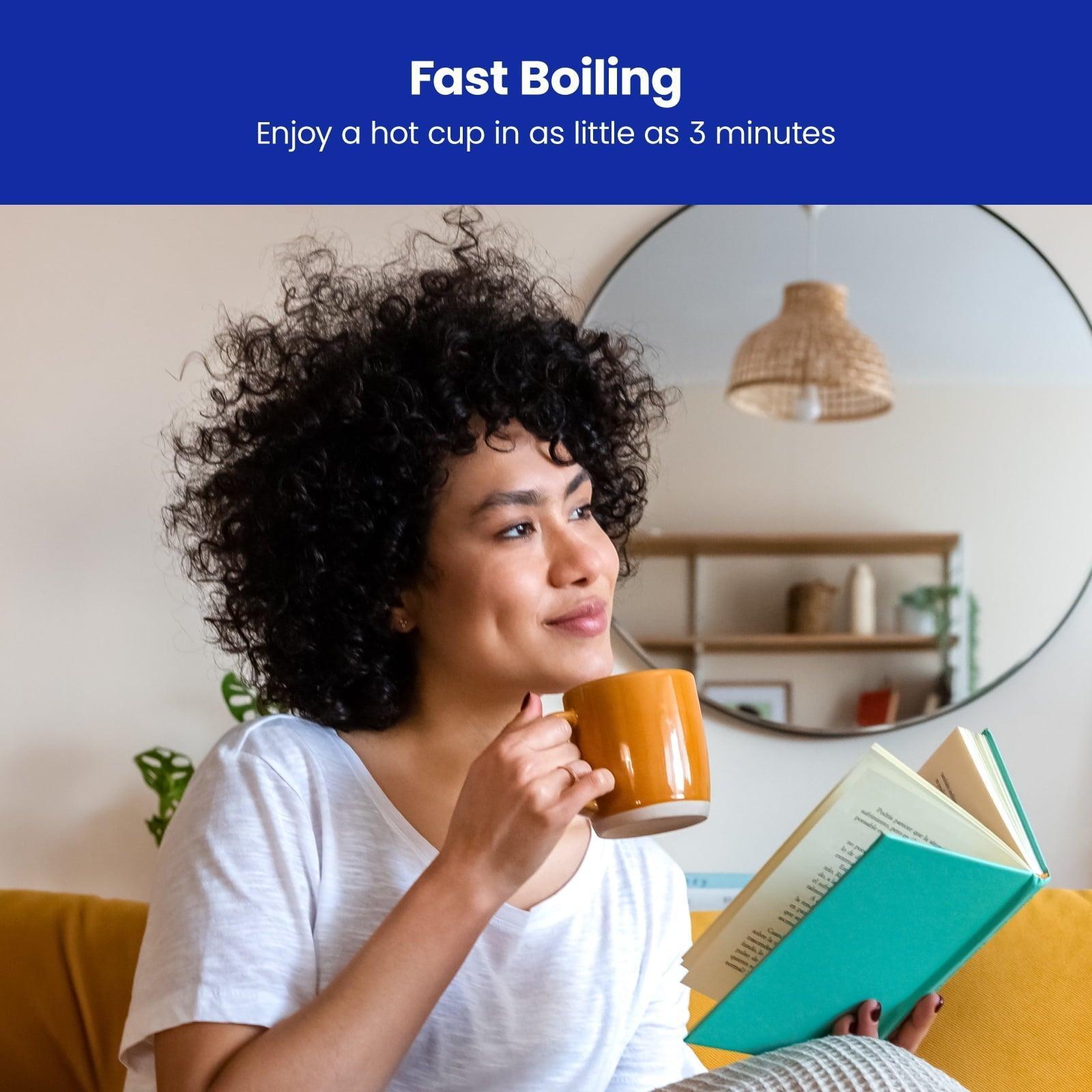 Chefman 1L Electric Glass Kettle w/ LED Indicator Light – Black, Automatic Shutoff - ClubOn