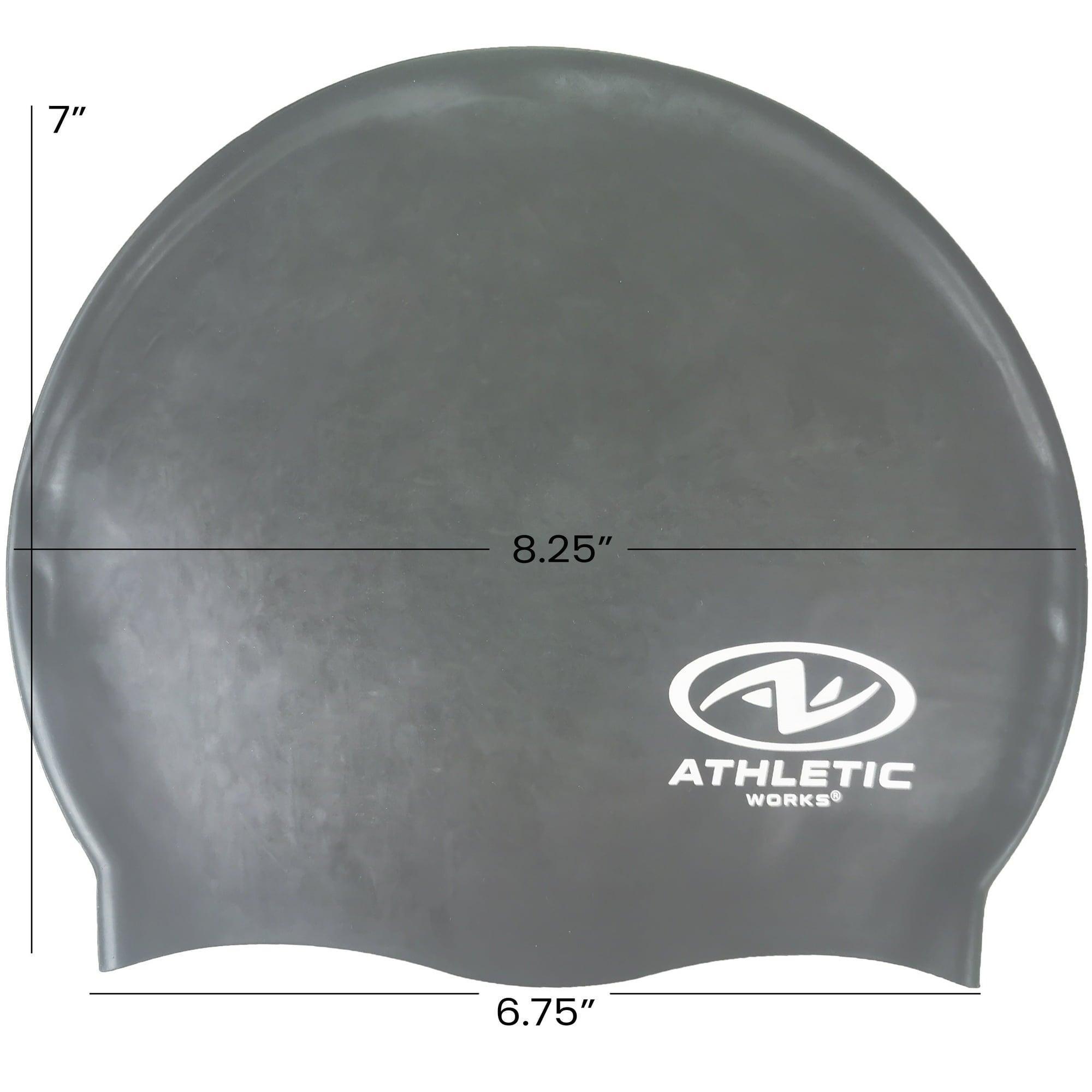 Athletic Works Adult Size Black Silicone Swim Cap – Durable, Comfortable Fit - ClubOn