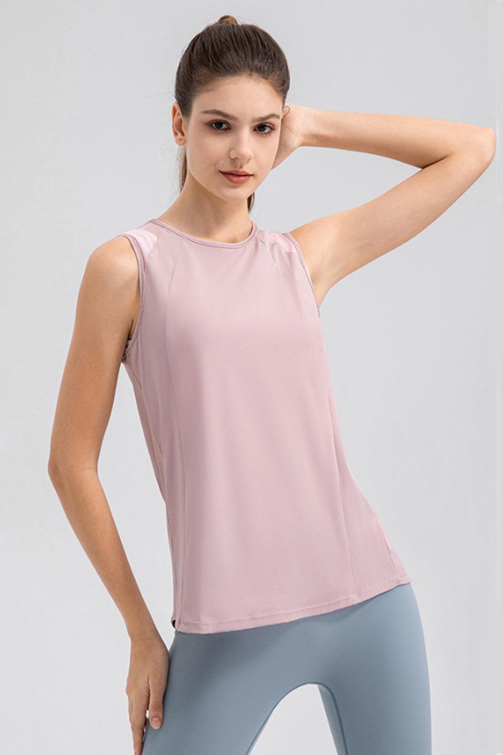 Round Neck Wide strap Active Tank - ClubOn