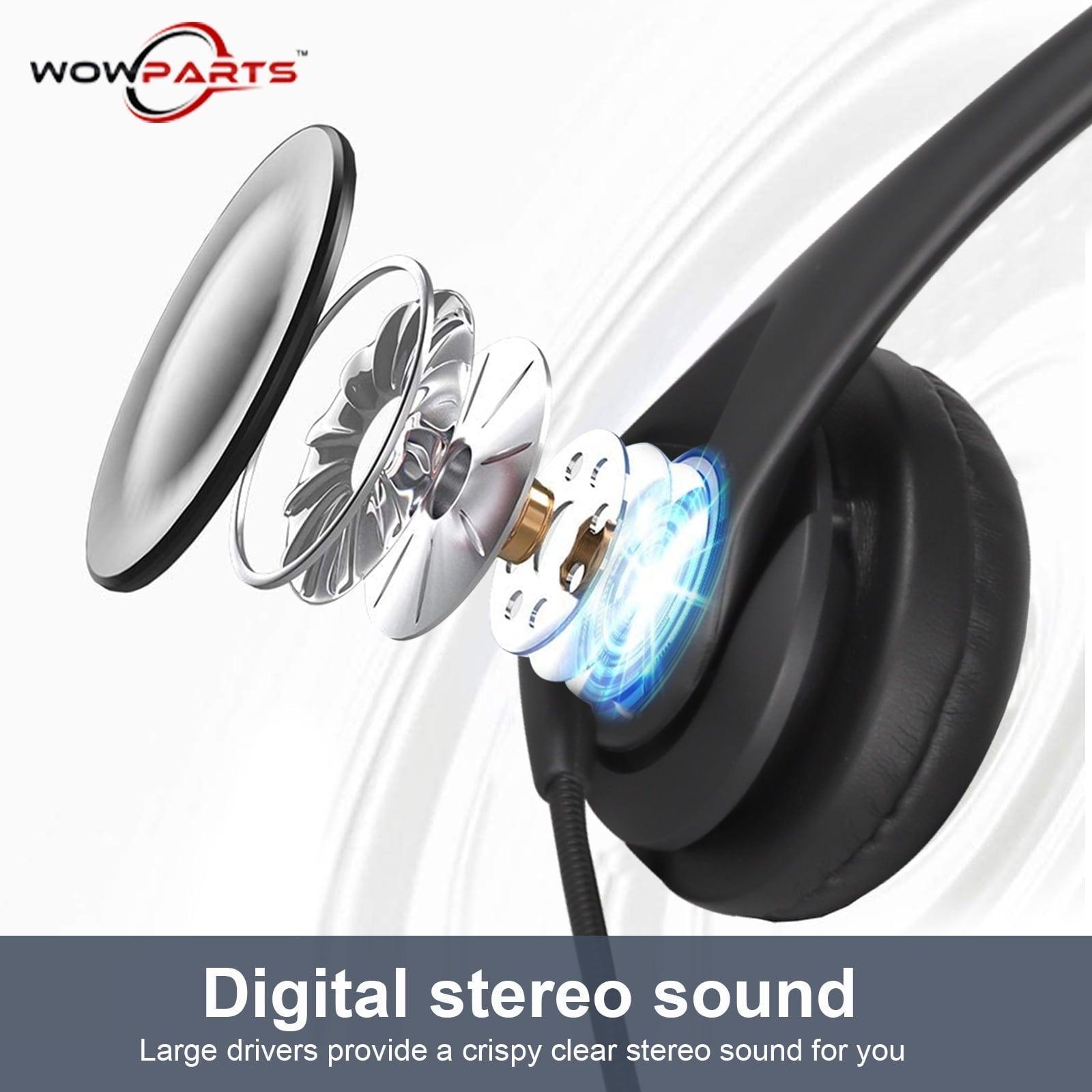 USB Headset with Microphone, Noise Cancelling Stereo Over-Ear Headphones, Boom Mic & Volume Controls for PC, Laptop, Call Center, Skype, Zoom - ClubOn