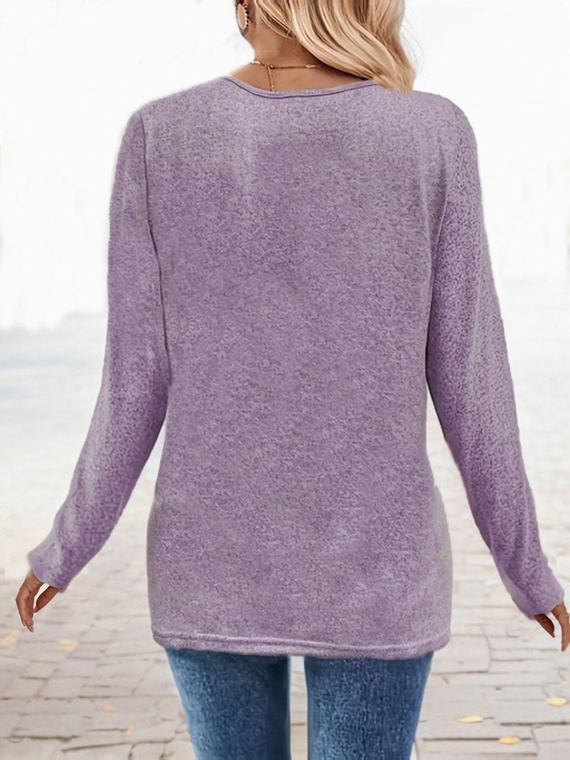 Square Neck Long Sleeve T-Shirt - ClubOn