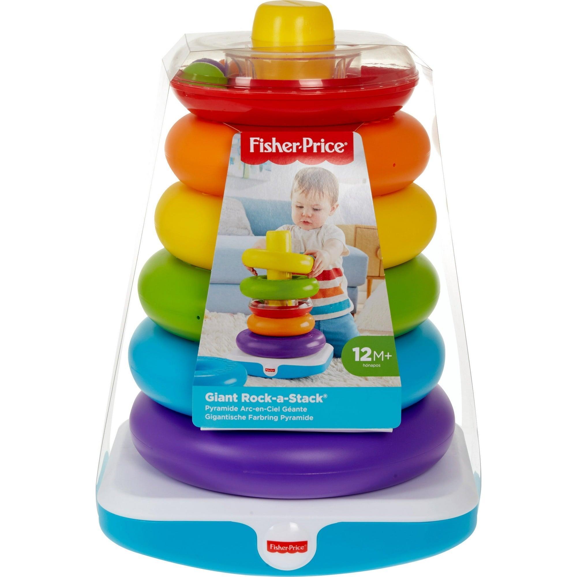 Fisher-Price Giant Rock-a-Stack Infant & Toddler Stacking Toy, 14+ Inches Tall, Baby Toy for 12 Months and Up - ClubOn