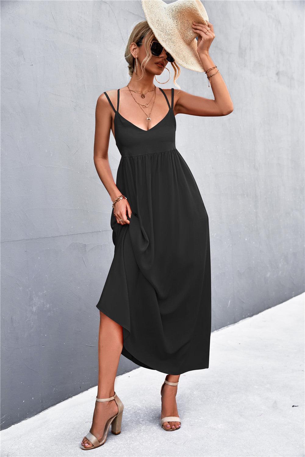 Double Strap Tie Back Dress - ClubOn