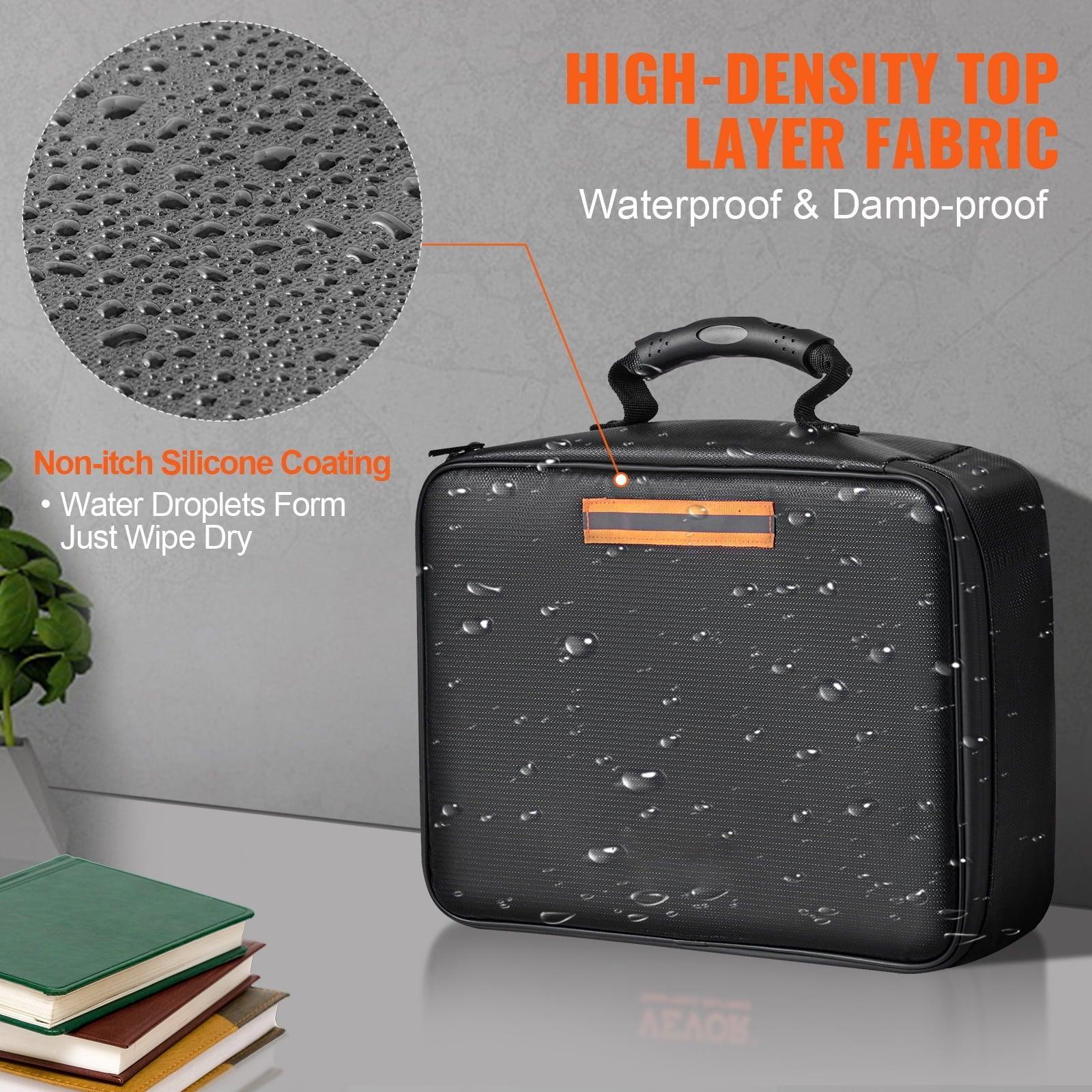 SKYSHALO Fireproof Document Bag with Lock & Zipper Closure – Safe Storage for Money, Documents, Jewelry, Passport (14.17