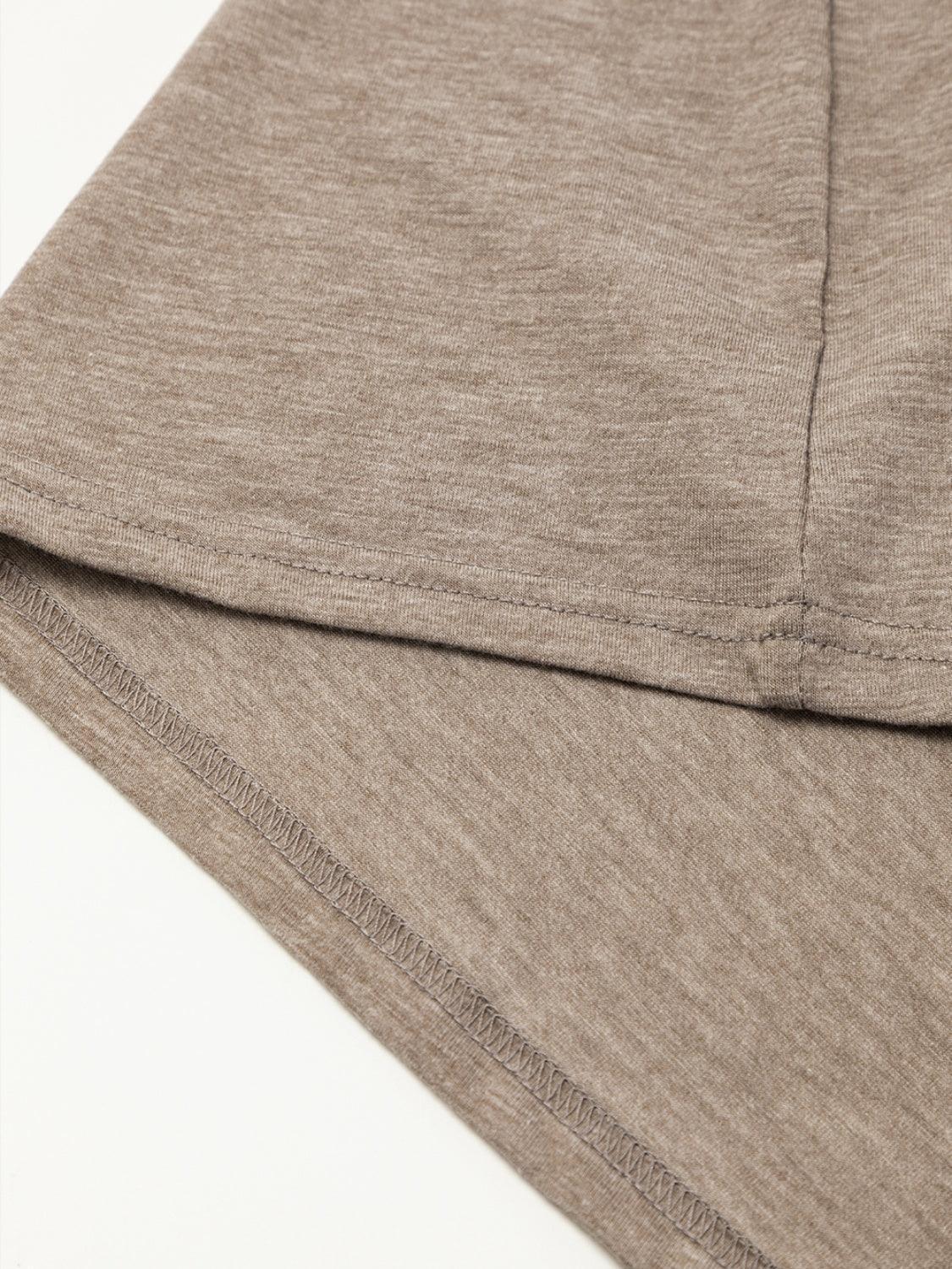 Exposed Seam Round Neck Mini Dress - ClubOn