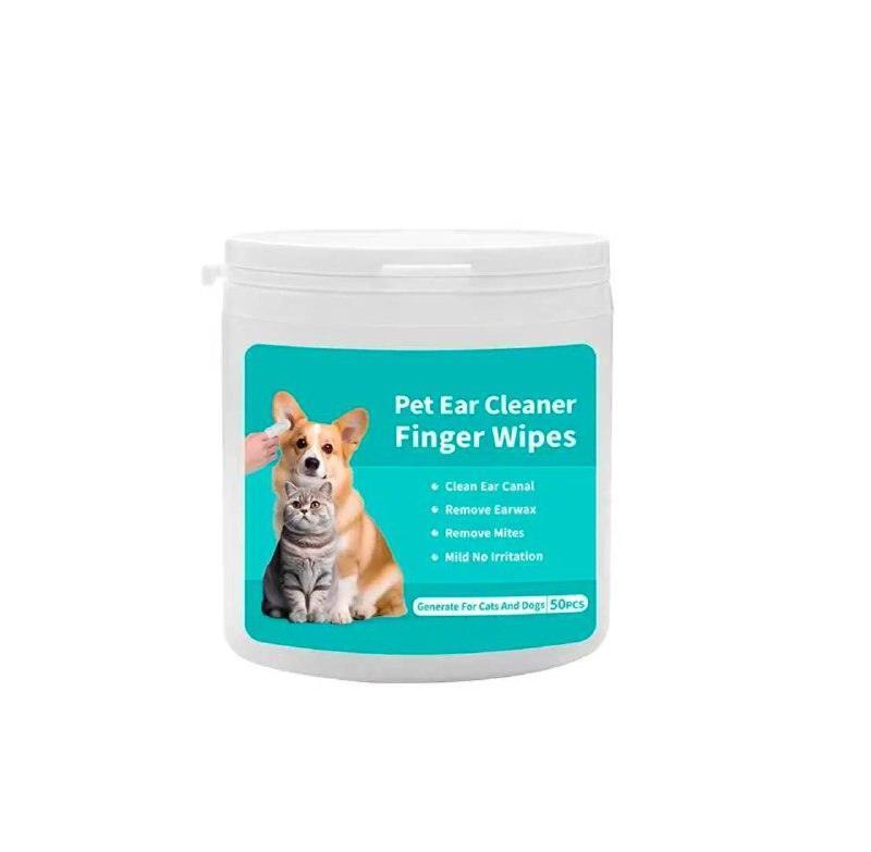 50pcs Dog & Cat Ear Cleaning Wipes - Odor Remover - ClubOn
