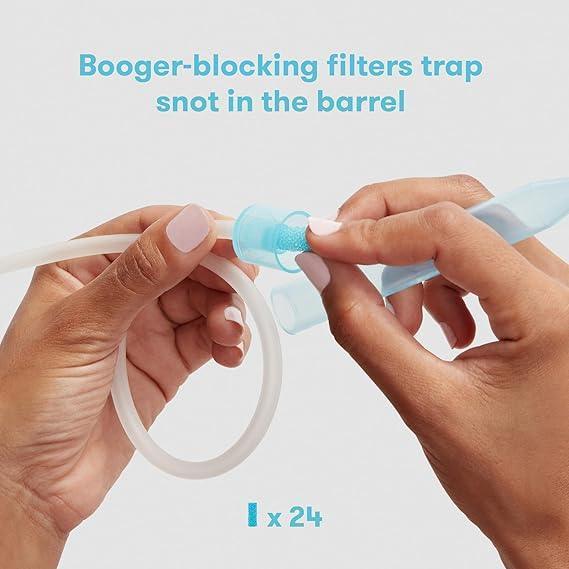 Frida Baby NoseFrida SnotSucker Nasal Aspirator, Baby Congestion Relief, 24 Extra Hygiene Filters - ClubOn