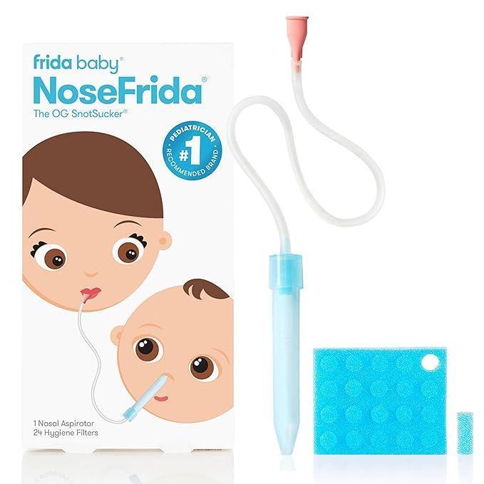 Frida Baby NoseFrida SnotSucker Nasal Aspirator, Baby Congestion Relief, 24 Extra Hygiene Filters - ClubOn