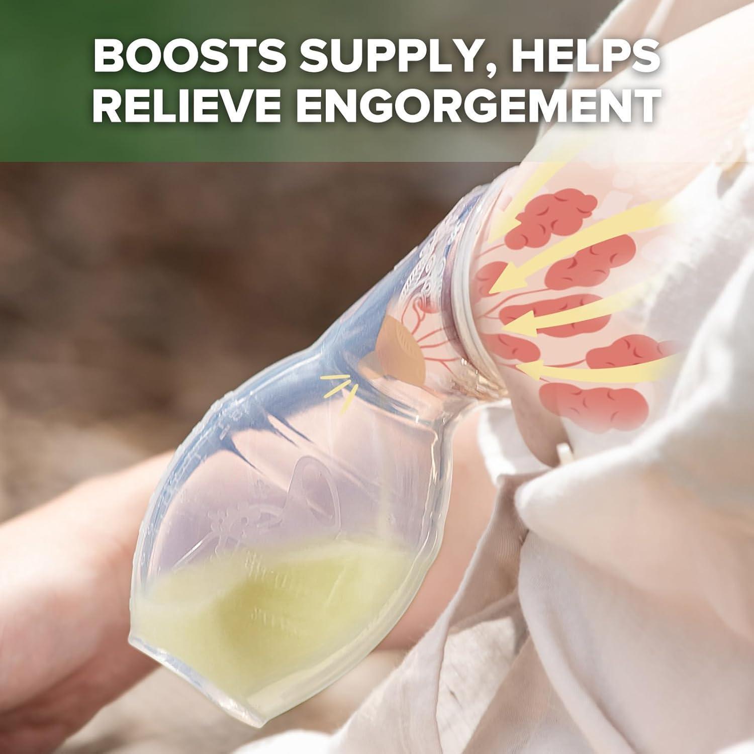 Haakaa Manual Breast Pump for Breastfeeding, Silicone, 4oz/100ml, Clear - ClubOn