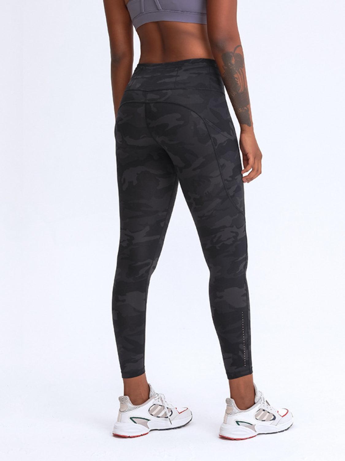 Millennia Wide Waistband Leggings with Pockets - ClubOn