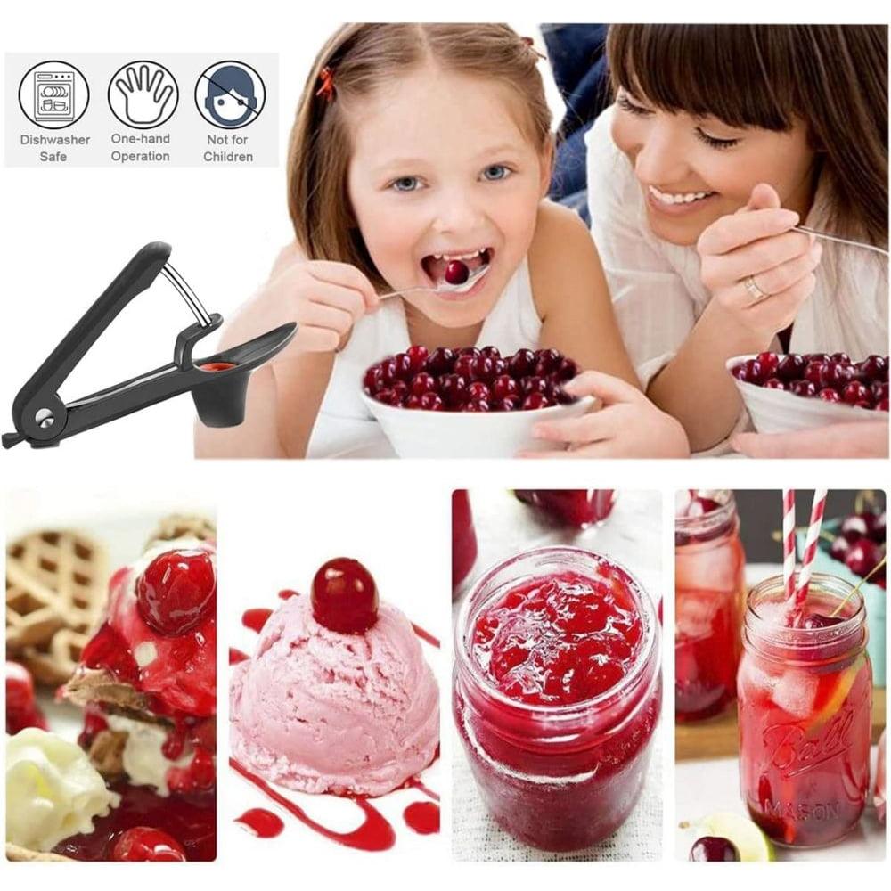 Cherry Pitter – Stainless Steel Pit Remover Tool for Cherries (Black) - ClubOn