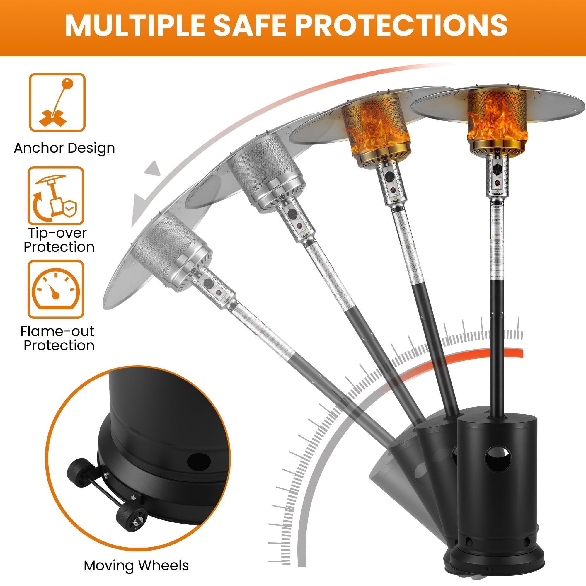 48,000 BTU Outdoor Patio Heater - Heavy Duty Stainless Steel - ClubOn