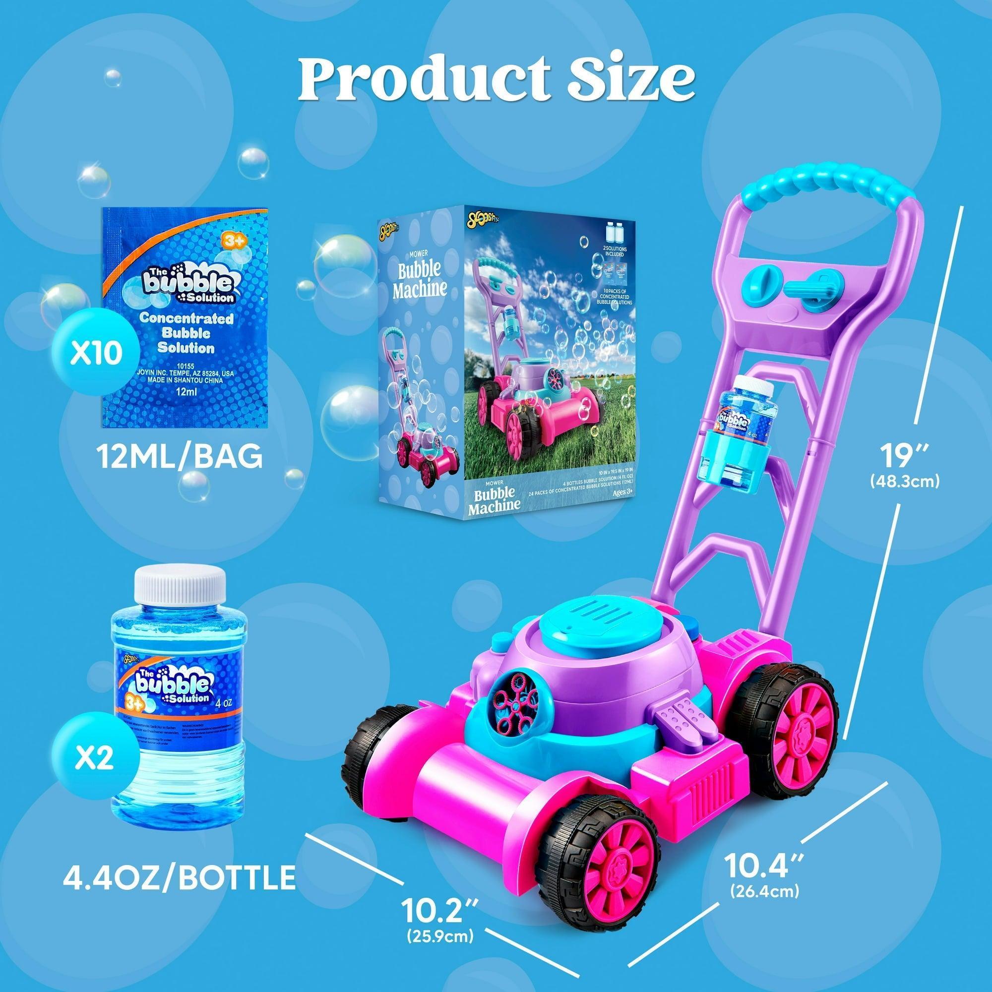 SYNCFUN Bubble Lawn Mower – Bubble Machine Summer Outdoor Toy for Toddlers 1-3, Pink Bubble Blower for Kids 2-4, Birthday Gifts - ClubOn