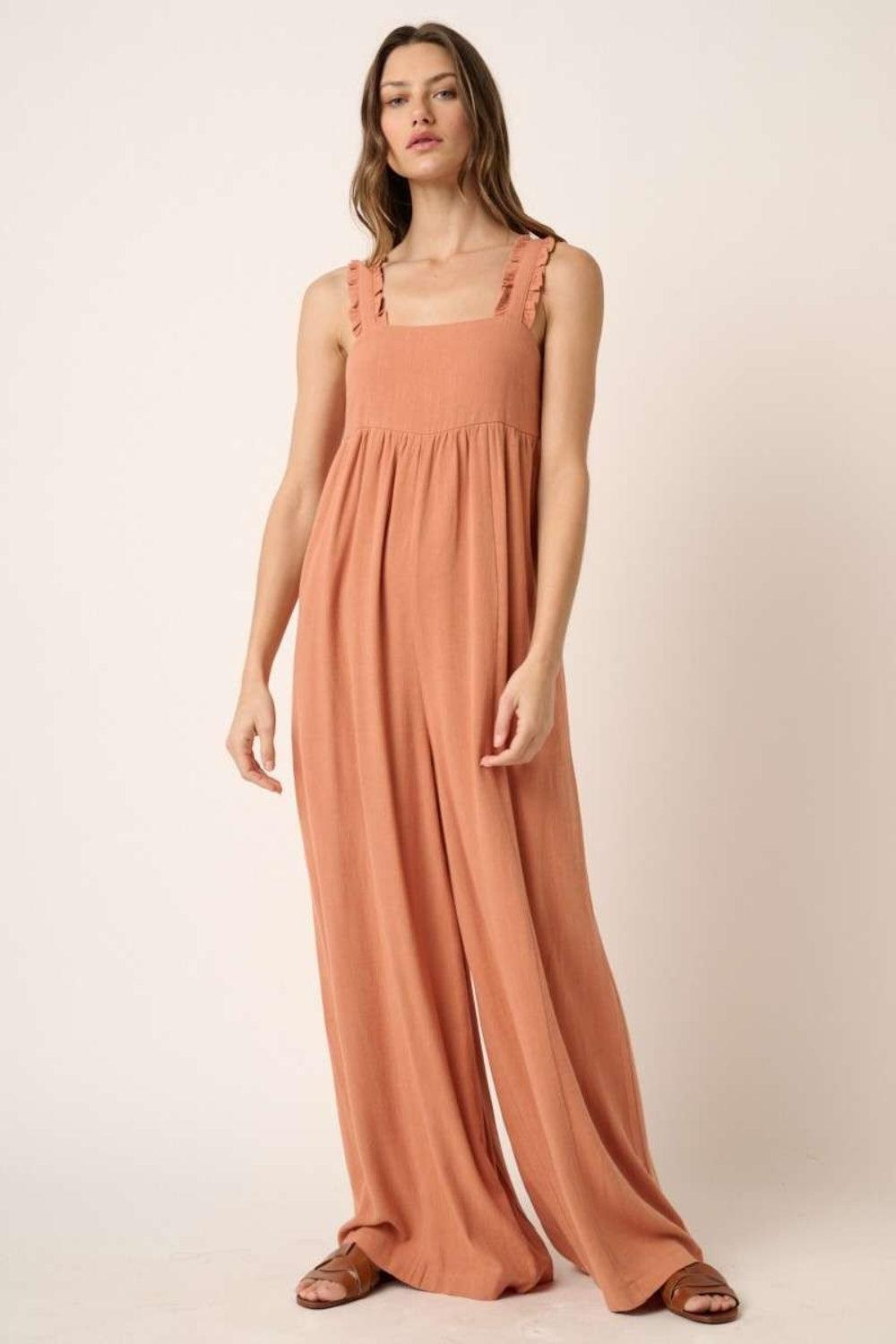 Mittoshop Sleeveless Wide Leg Jumpsuit - ClubOn