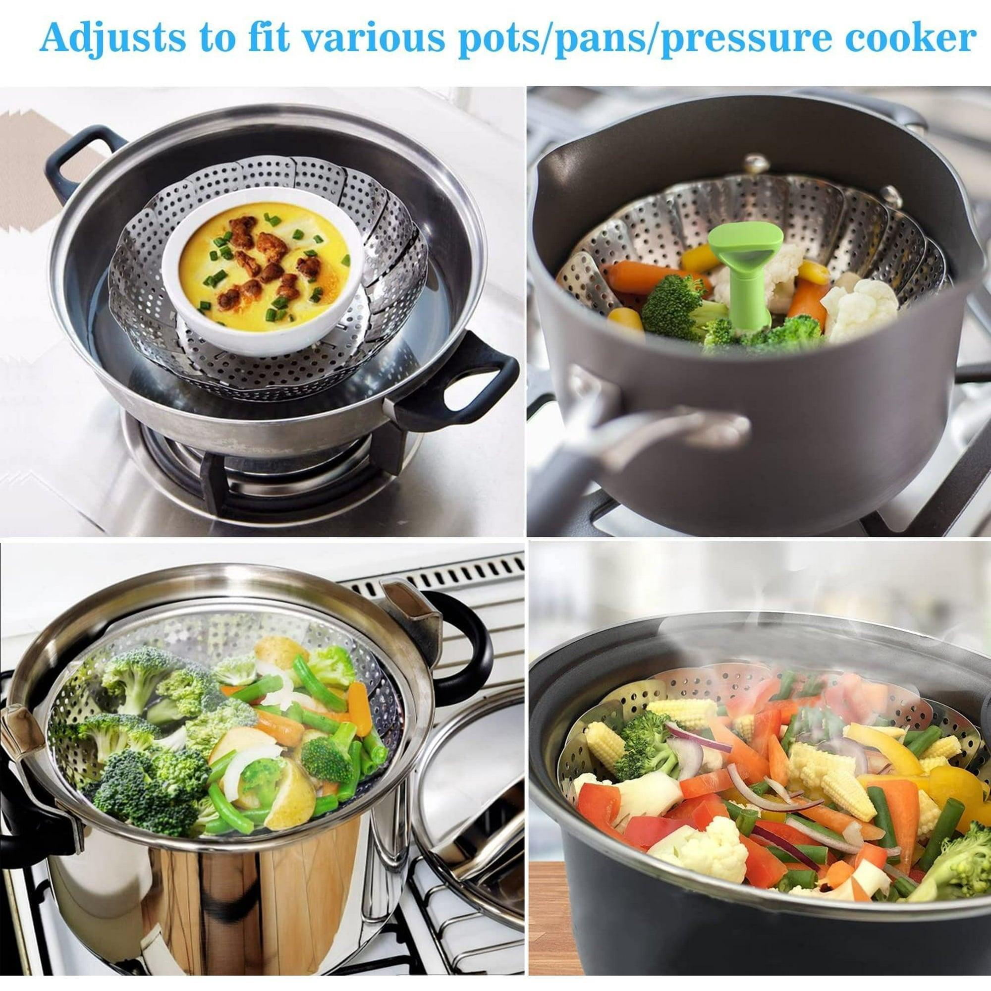 Steamer Basket Stainless Steel Vegetable Insert for Cooking, Fits Pots (5.1