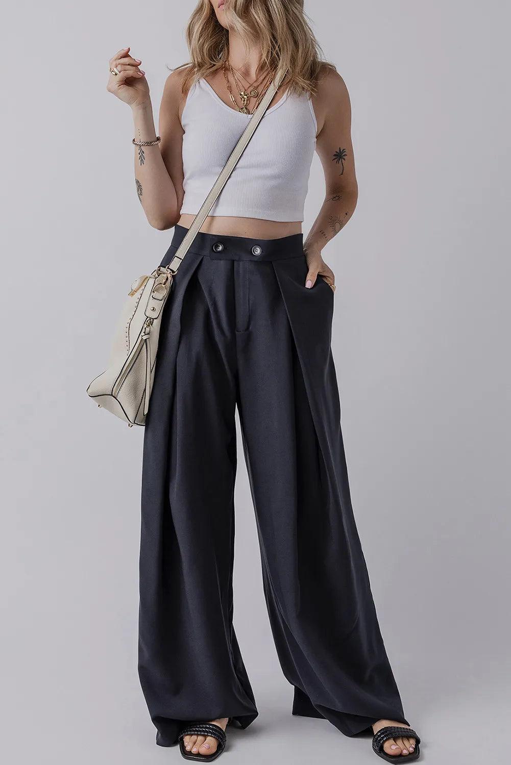 Essential Basic Style Opaque Pants – Effortless Versatility - ClubOn