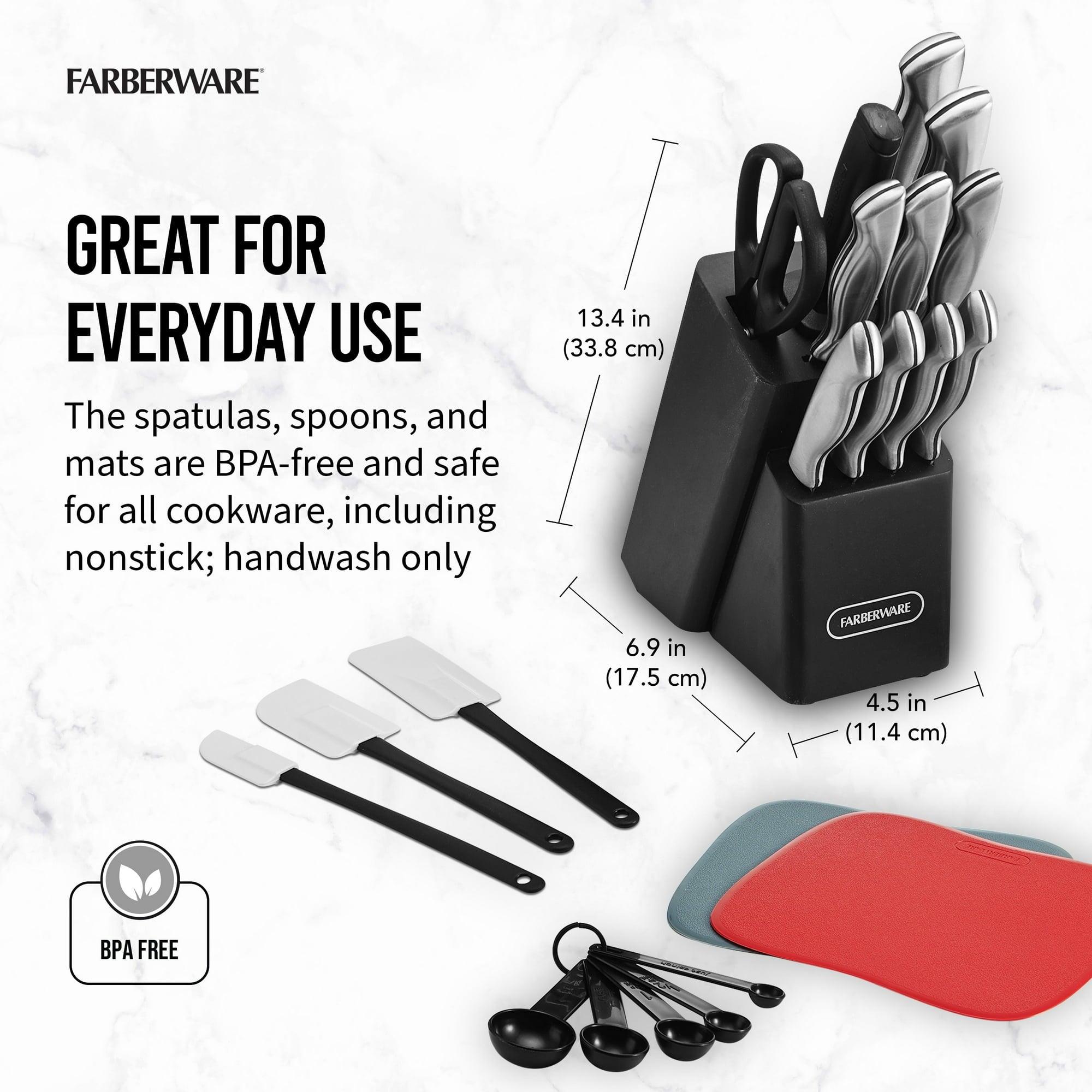 Farberware Classic 22-Piece Stamped Stainless Steel Knife and Utensil Set - ClubOn