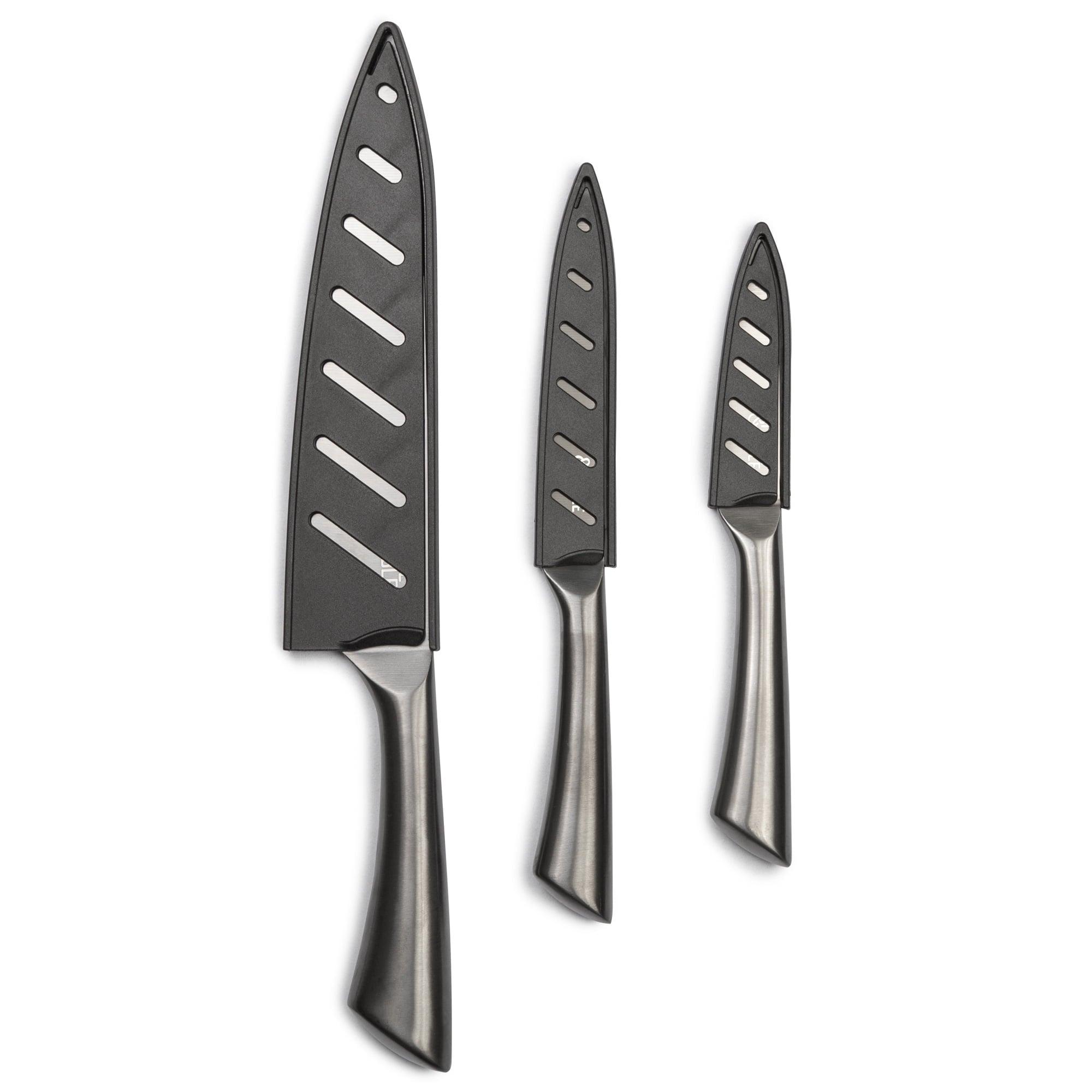 Thyme & Table Non-Stick Coated High Carbon Stainless Steel Chef's Knives, 3-Piece Set - ClubOn