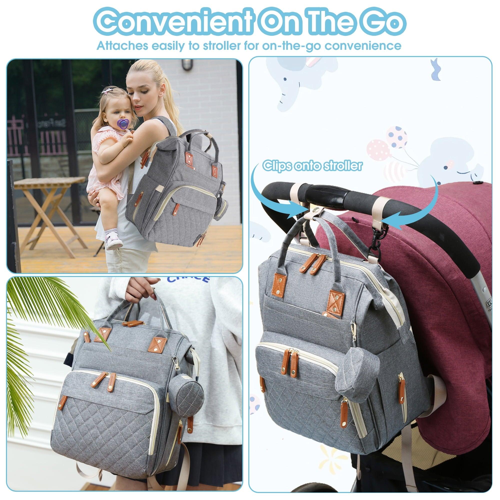 Diaper Bag Backpack – 3-in-1 Multi-Functional Travel Baby Bag with Insulated Pocket & Changing Pad - ClubOn