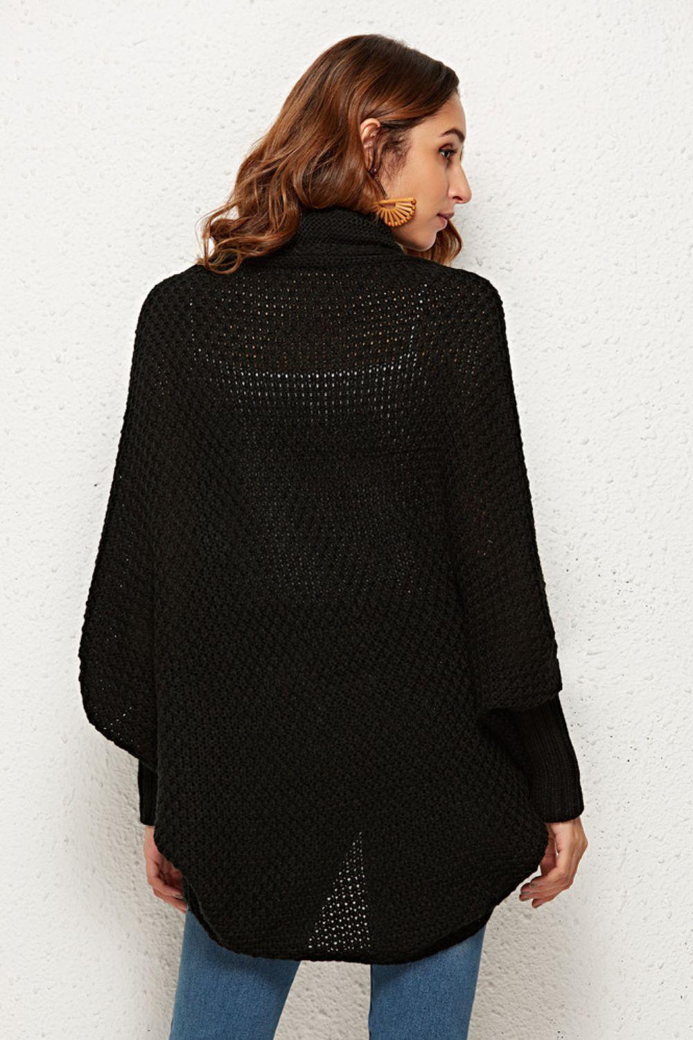 Angel Wings Open Front Dolman Sleeve Longline Cardigan - ClubOn