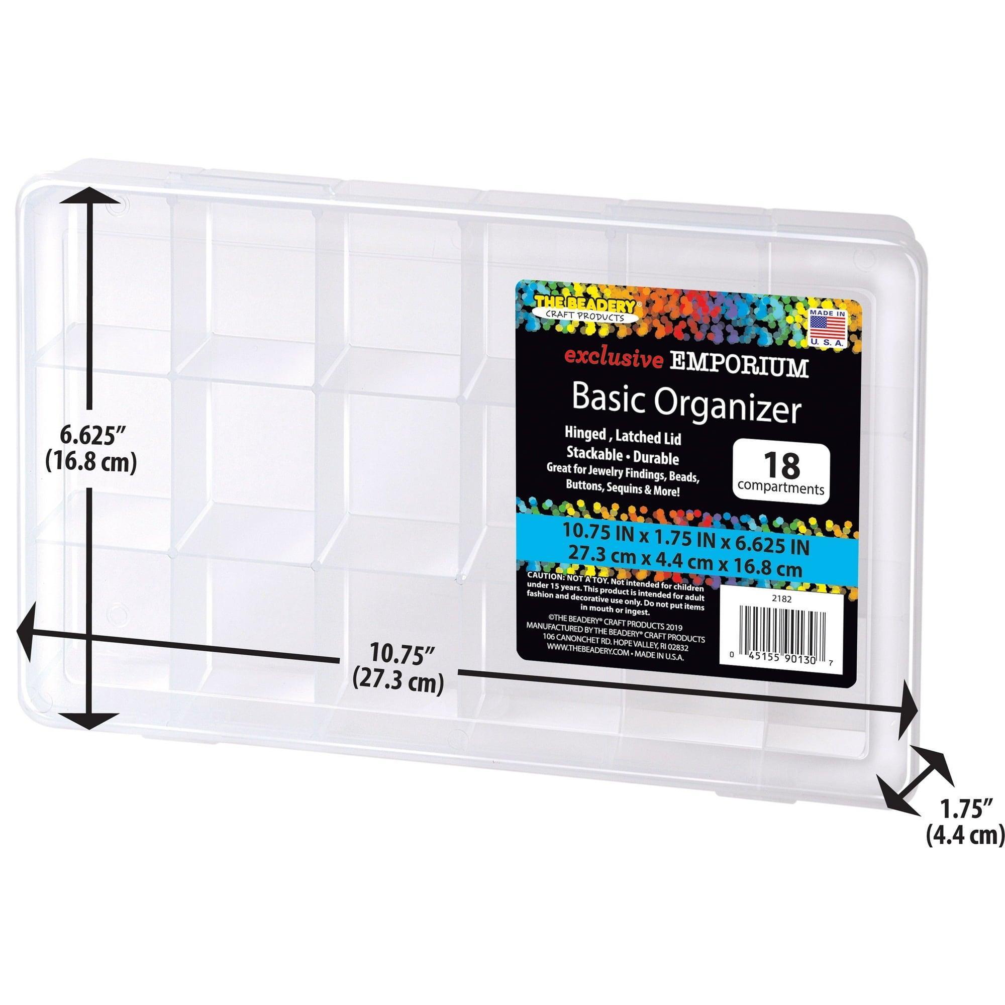 The Beadery 18-Compartment Organizer Box – Clear Plastic Storage for Beads & Craft Supplies - ClubOn