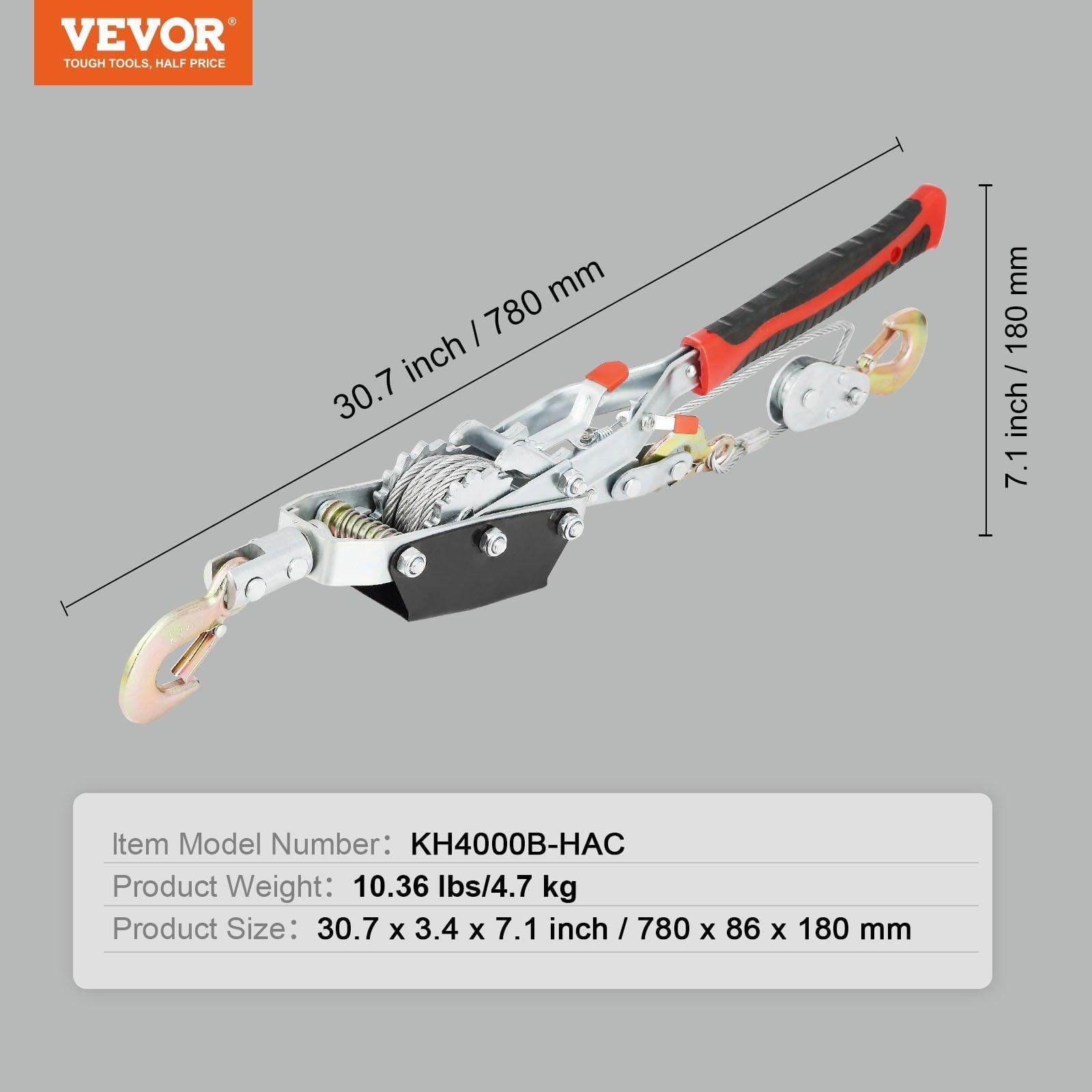 SKYSHALO 4 Ton Power Puller Come Along Winch – 8818 lbs Hoist with 3 Hooks - ClubOn