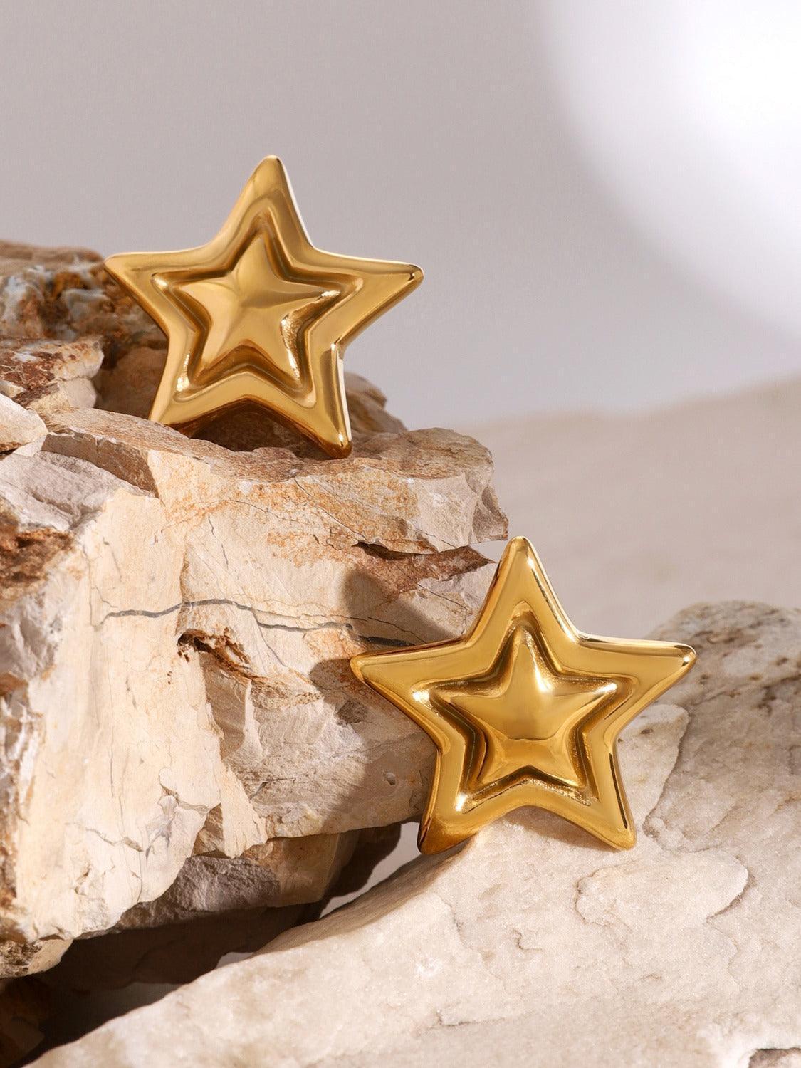 Stainless Steel Star Stud Earrings - ClubOn
