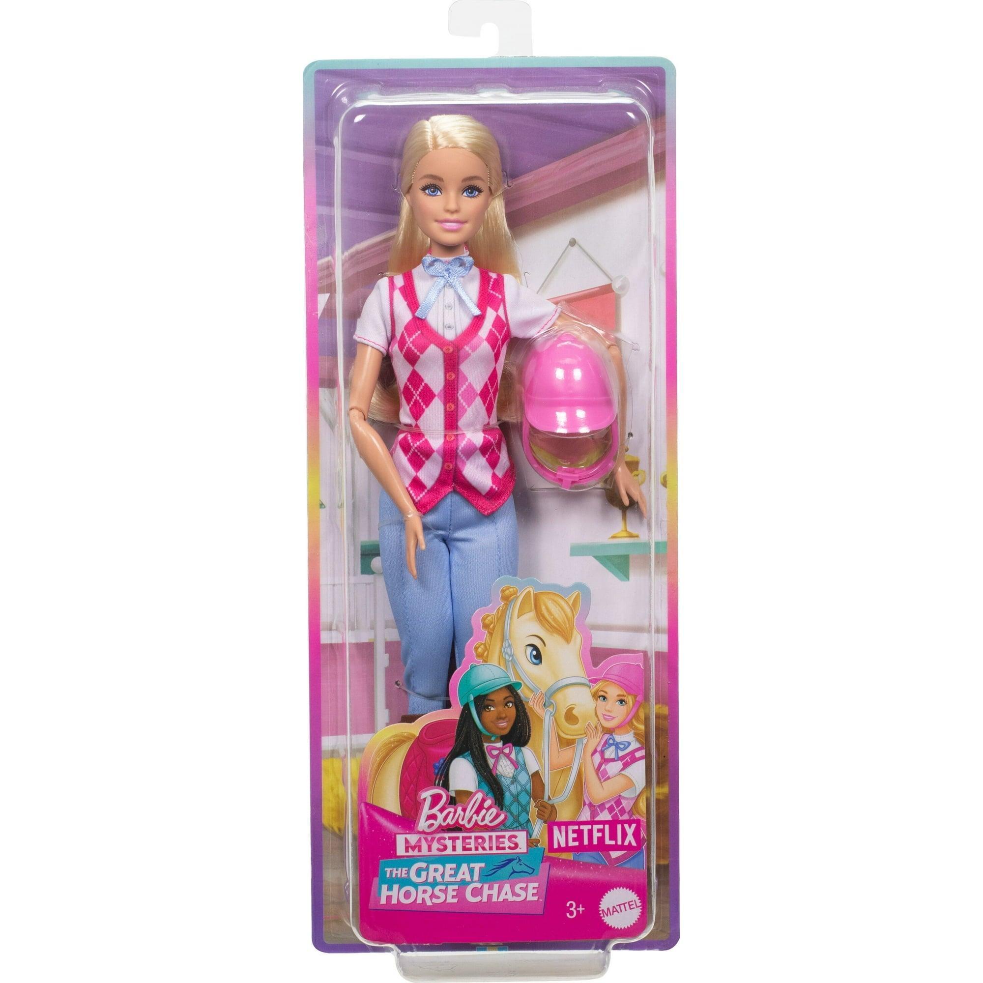 Barbie Mysteries: The Great Horse Chase Barbie “Malibu” Doll – Riding Clothes & Accessories - ClubOn