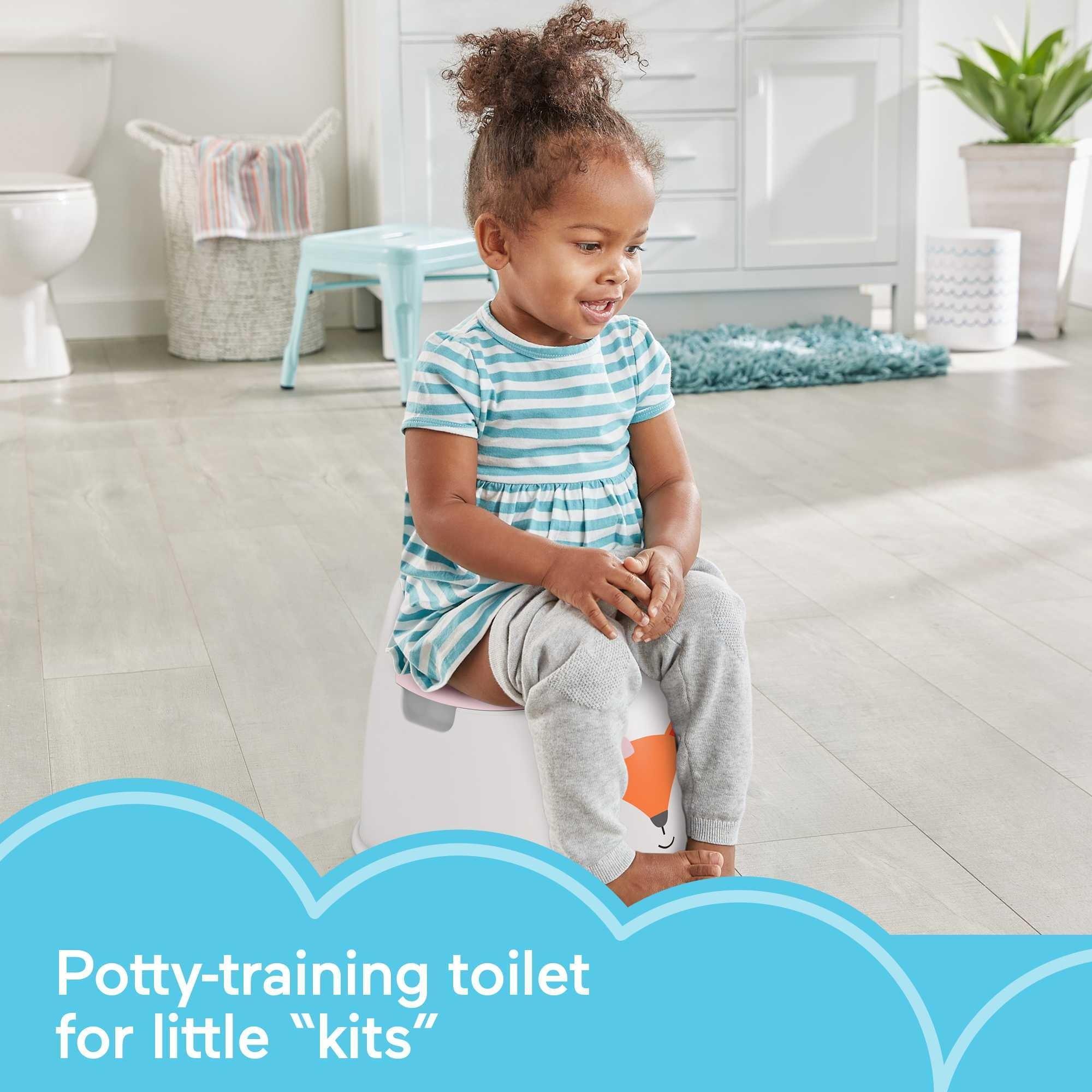 Fisher-Price Friendly Fox Potty Toddler Toilet Training Chair with Removable Bowl, 2 Pieces - ClubOn