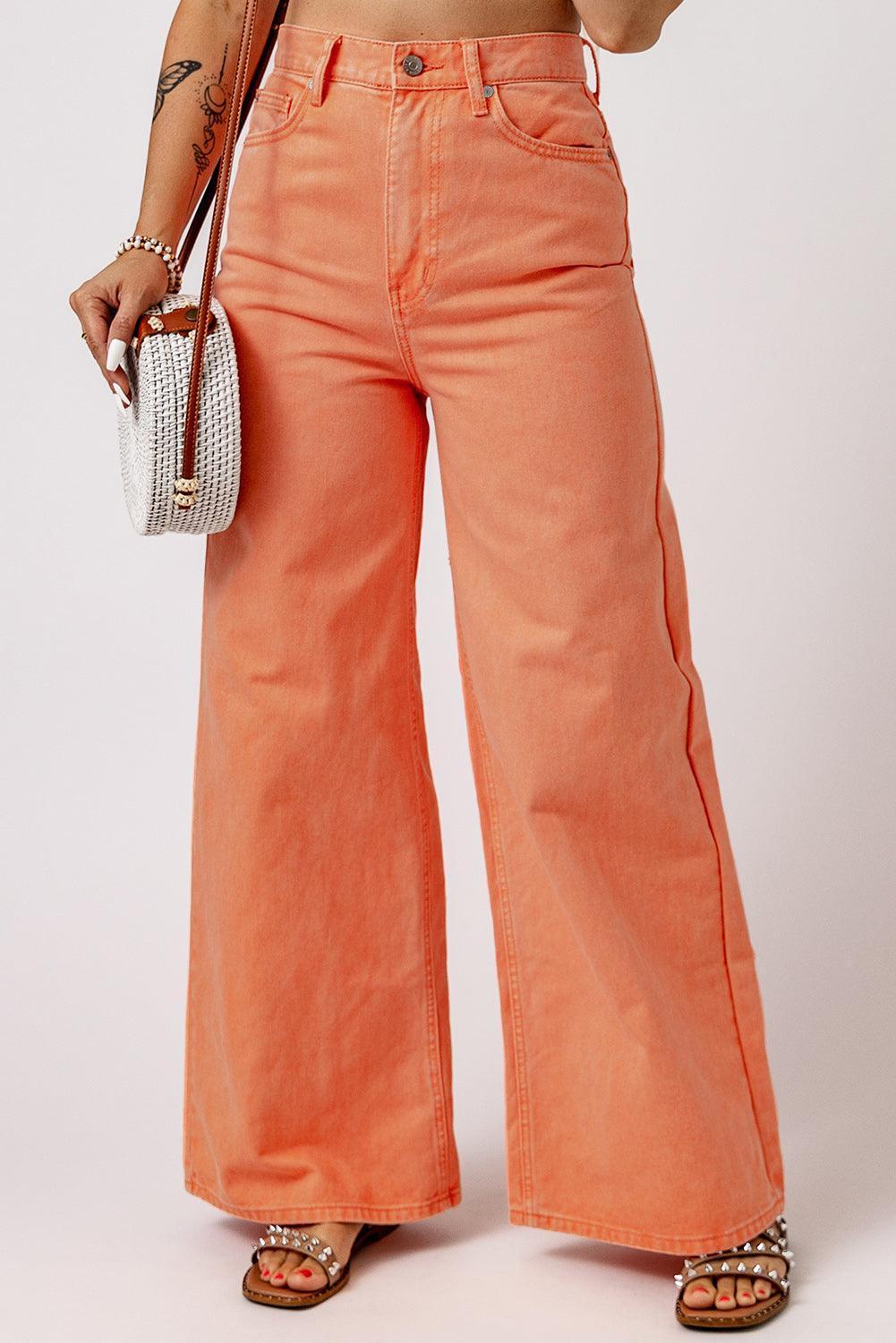 Wide Leg High Waist Jeans - ClubOn