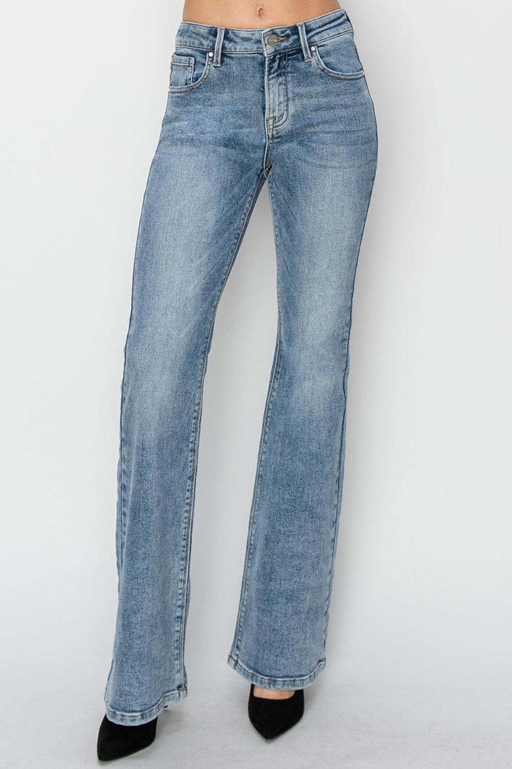 RISEN Full Size Mid Rise Bootcut Jeans - ClubOn