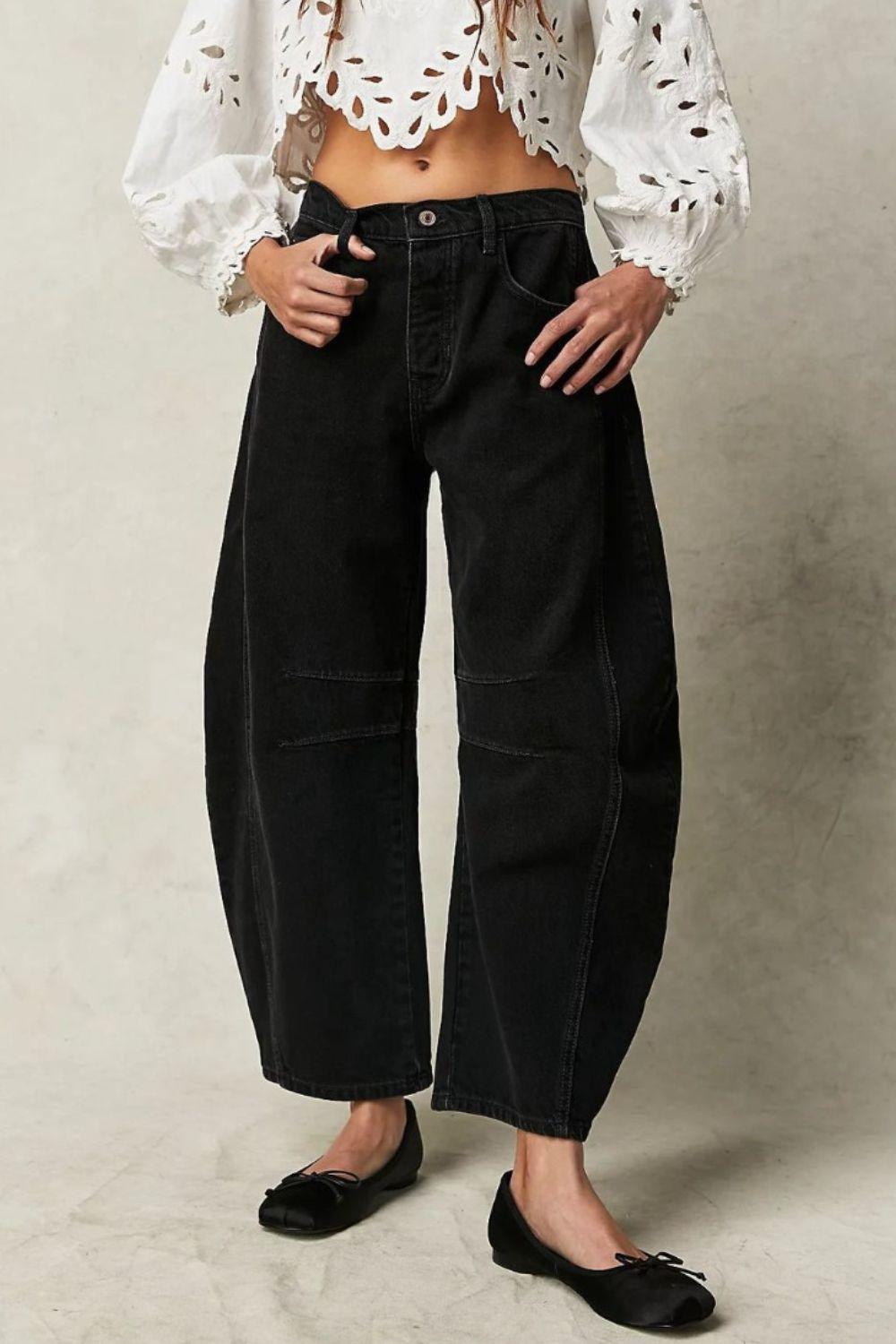 Wide Leg Jeans with Pockets - ClubOn