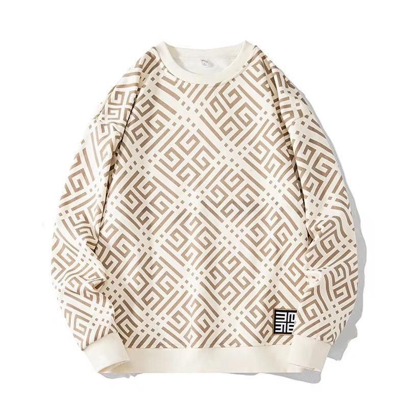 Men's Oversized Sweatshirt - Round Neck Printed Pullover - ClubOn