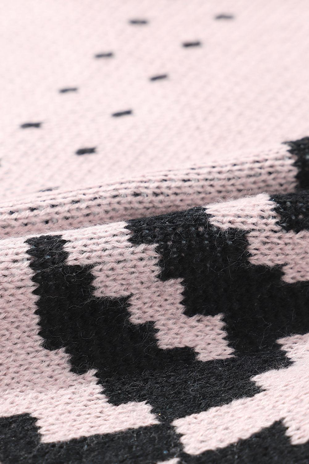 Plus Size Button Up Drawstring Long Sleeve Geometric Shacket - ClubOn