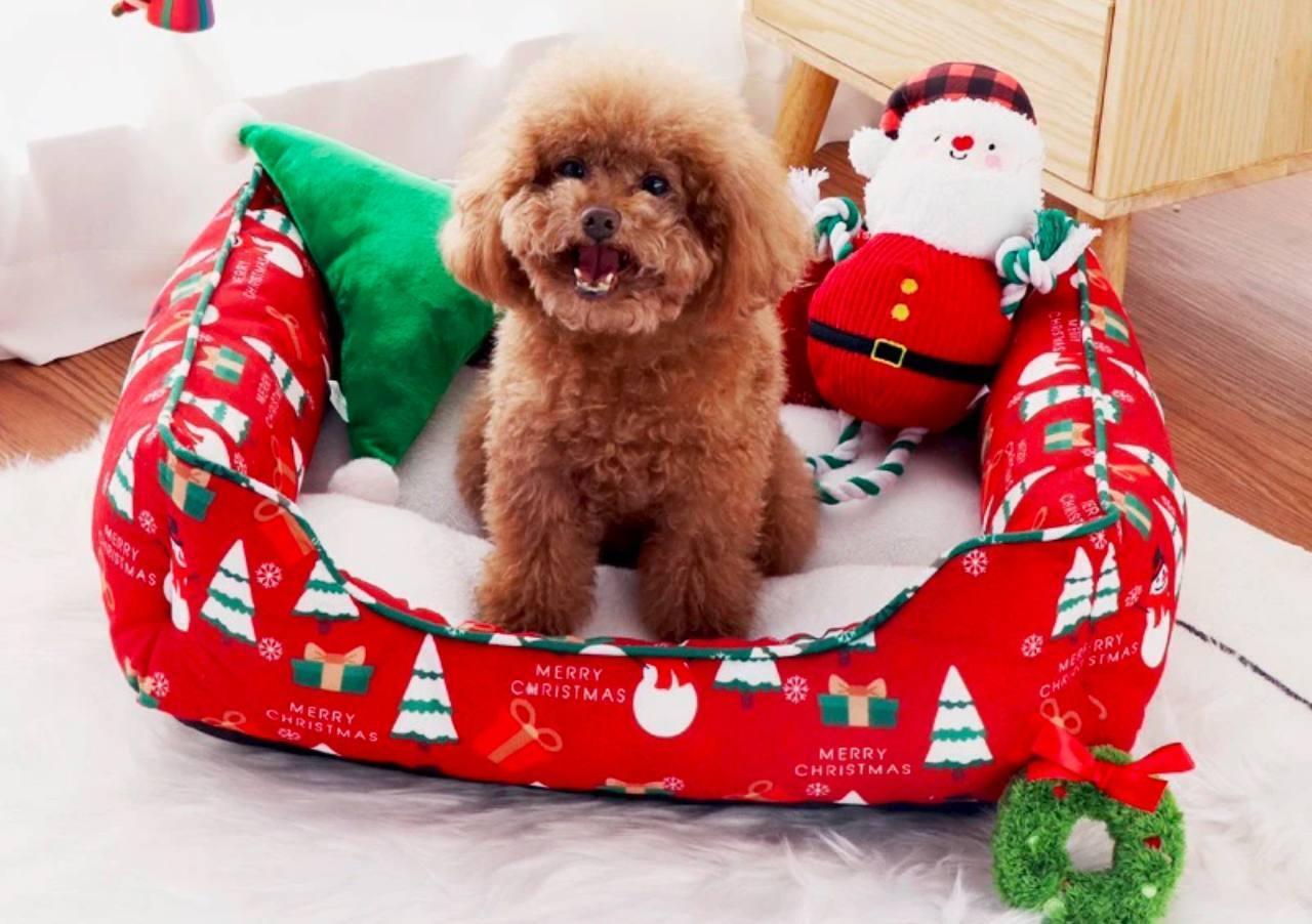 Christmas Sleigh Cat & Dog House - Warm Cloud Nest Pet Home - ClubOn