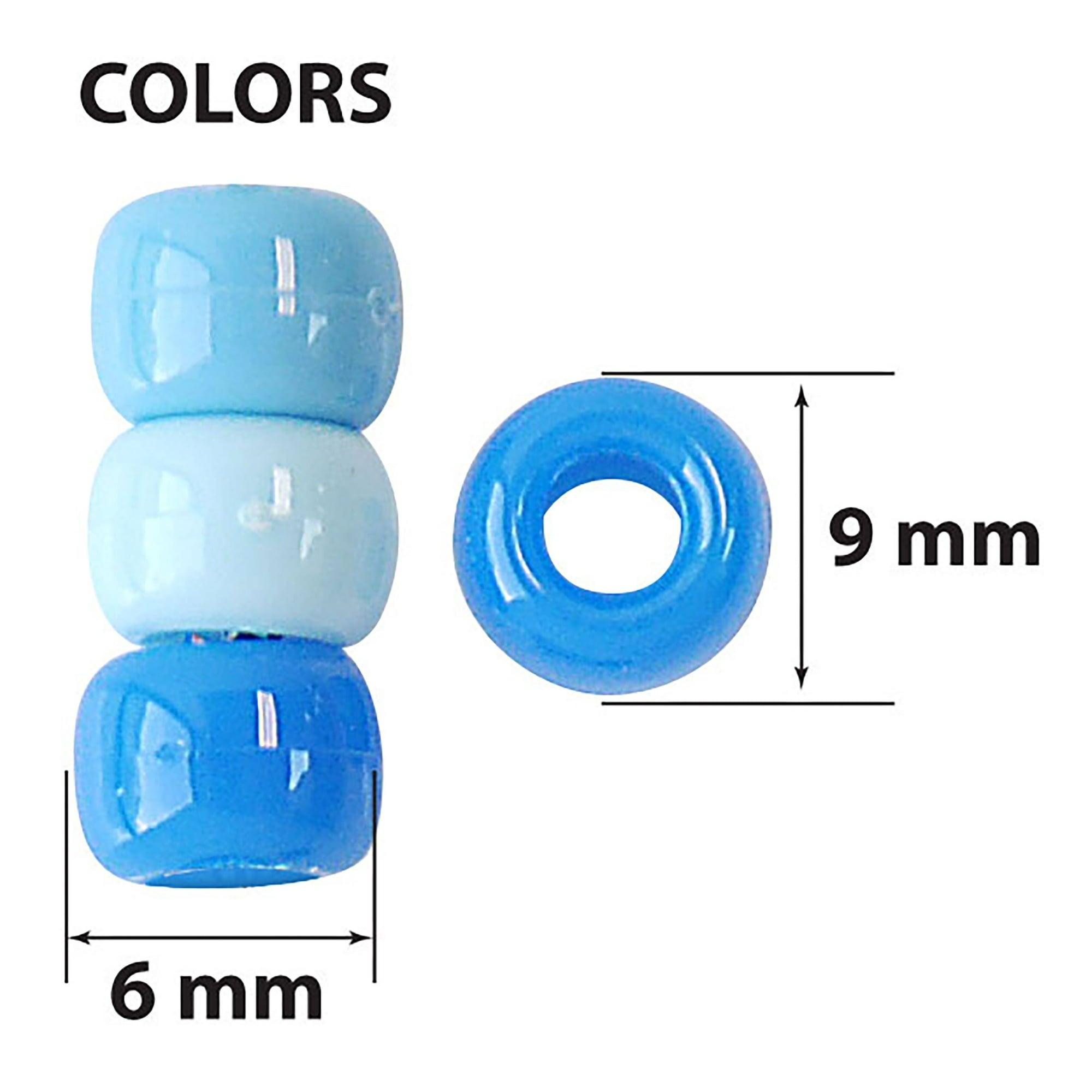 Hello Hobby Blue Ombre 9x6MM Plastic Pony Beads, 500 Pieces, Friendship Bracelet Making - ClubOn