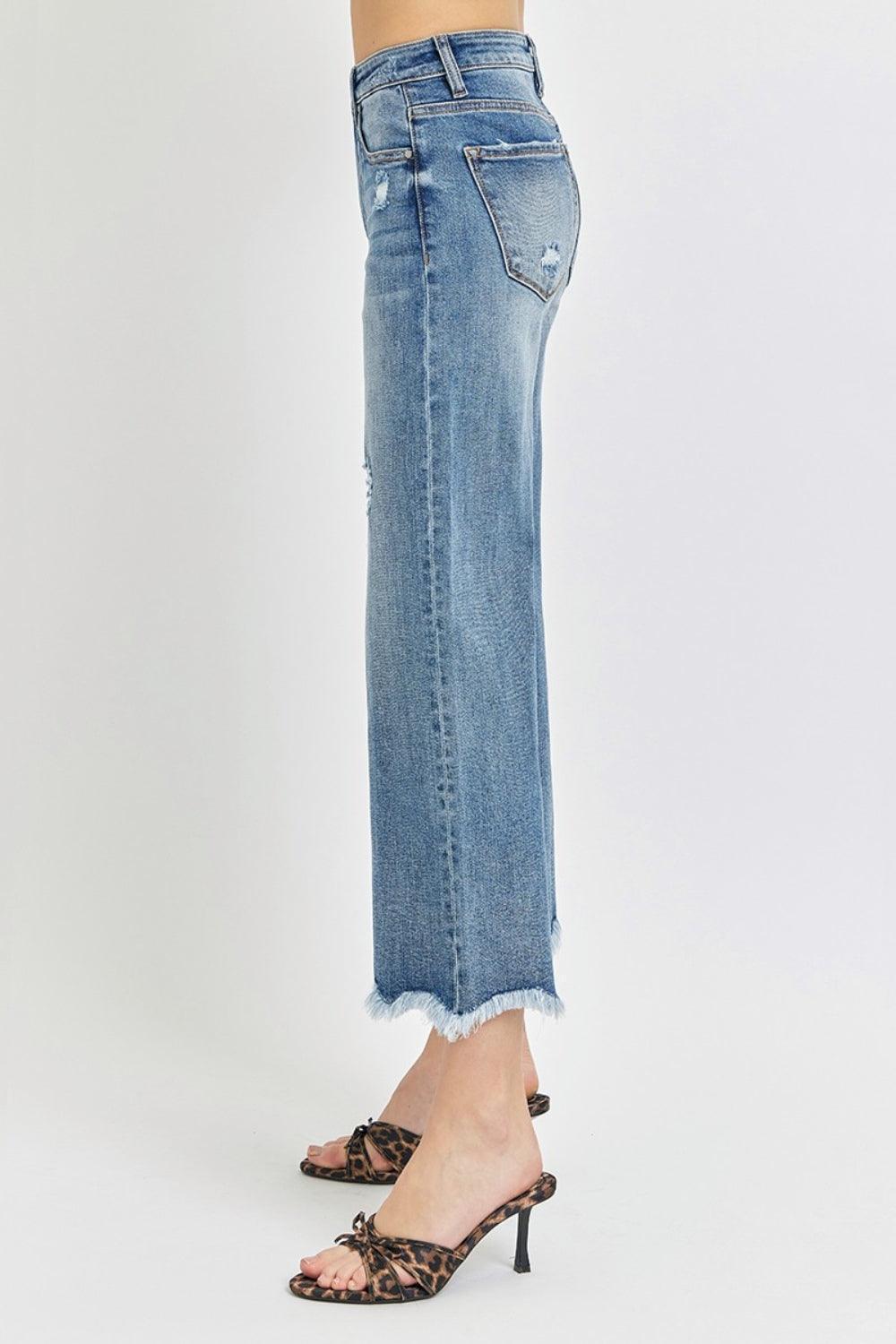 Risen High Rise Cropped Flare Jeans - ClubOn