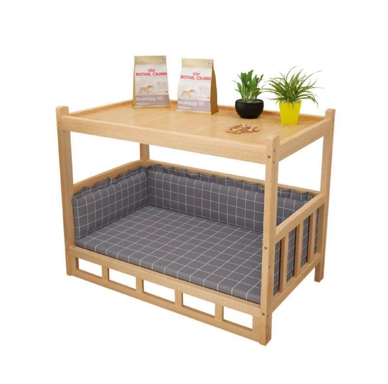 Solid Wood Dog Kennel & Bed – Detachable Design - ClubOn