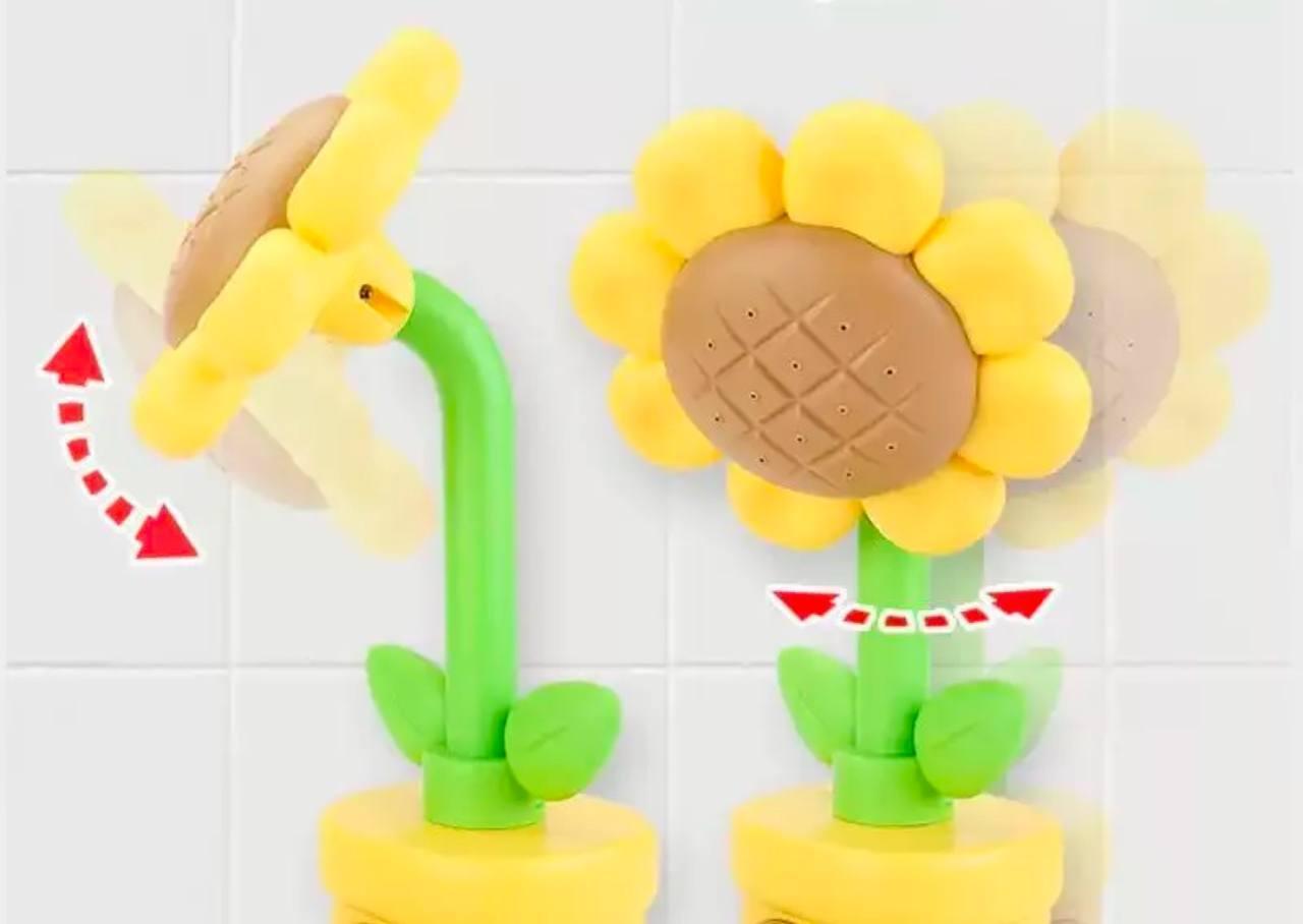 Manual Sunflower Spray Bath Toy – Baby Water Play Sprinkler for Tubs - ClubOn